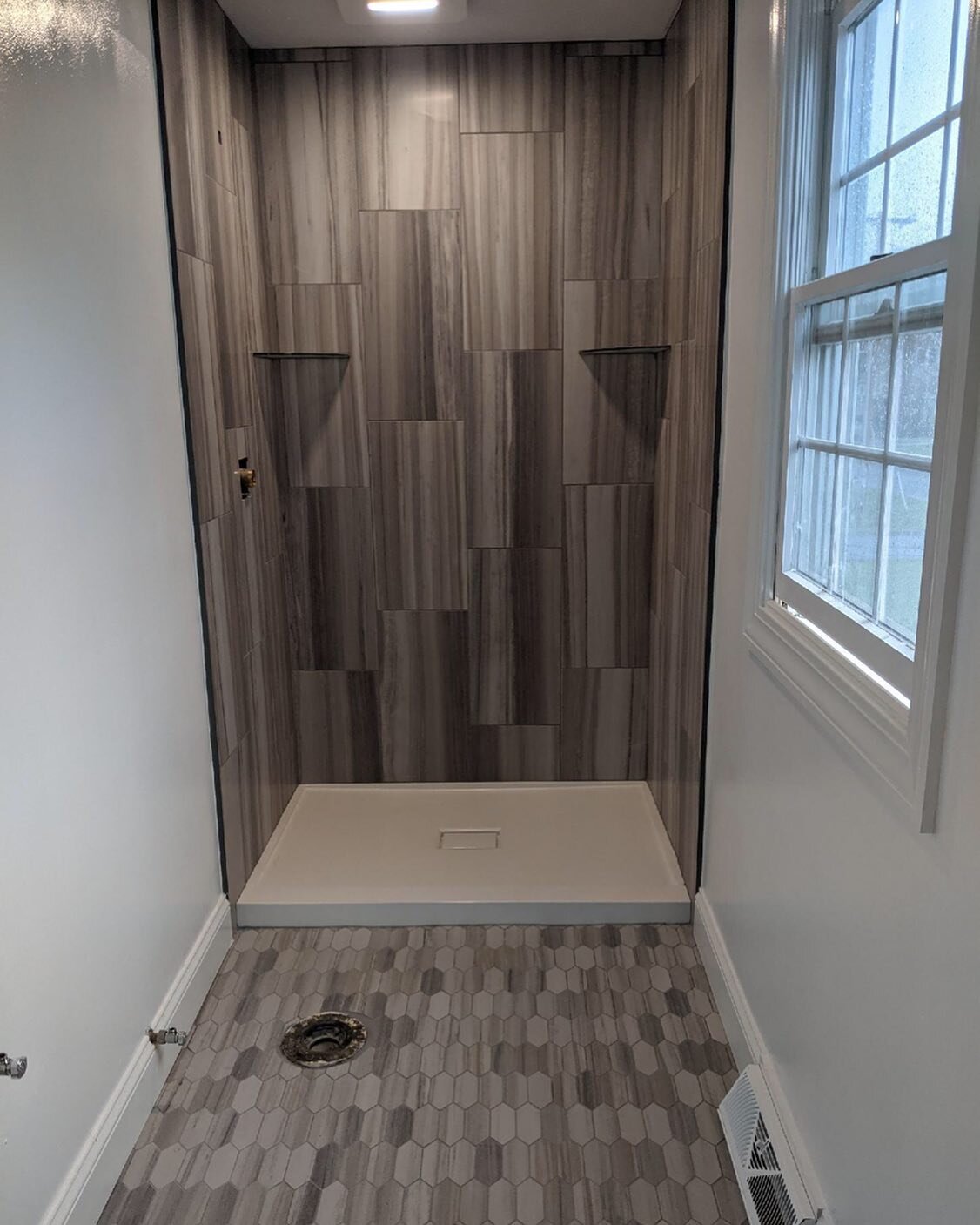 Sneak peak at this bathroom renovation project.