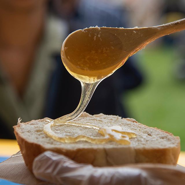 Did you get your free slice of bread and honey?? Did you know the origins of the festival are about community coming together from the local mills bringing bread and the local beekeepers bringing the honey. Today the bread and honey provided at the festival still come from our local mills at @ardentmills #bnhfest