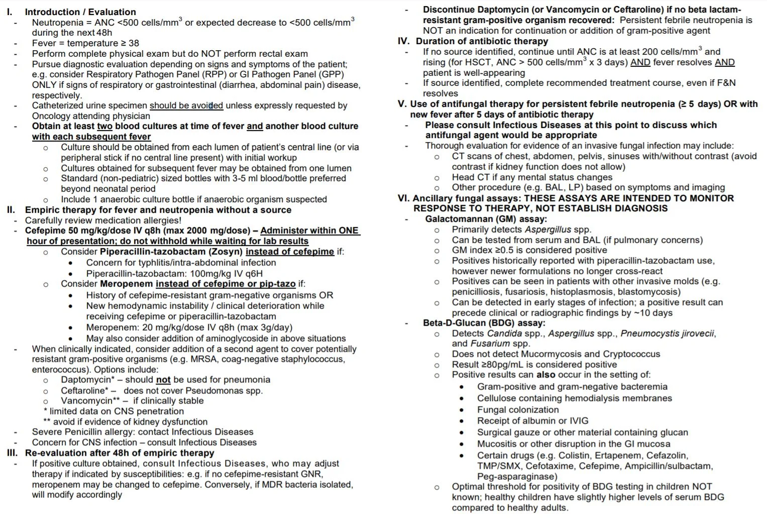 Fever and Neutropenia Antimicrobial Guidelines — The Children's ...
