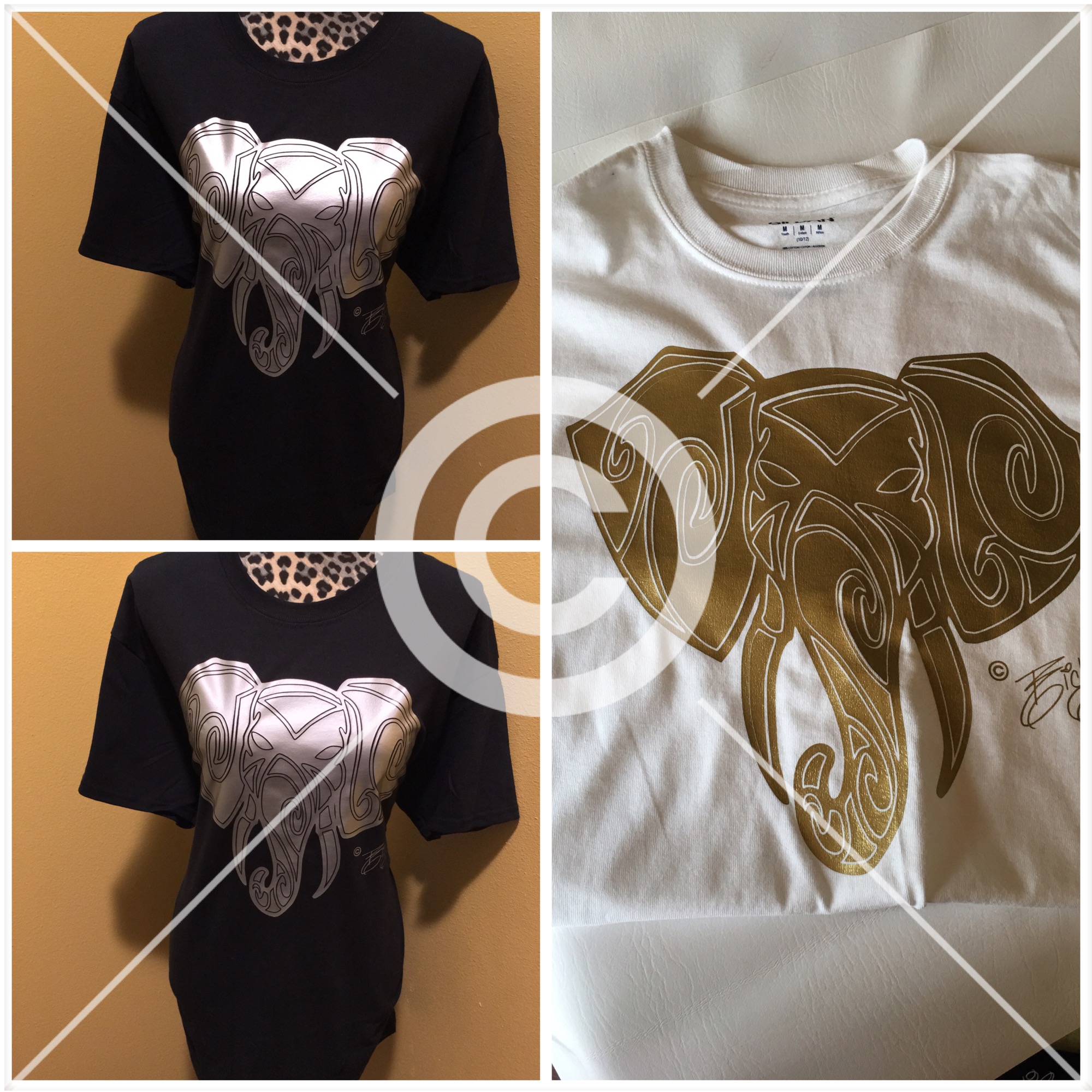 Elephant Tribal Tee Crew Neck