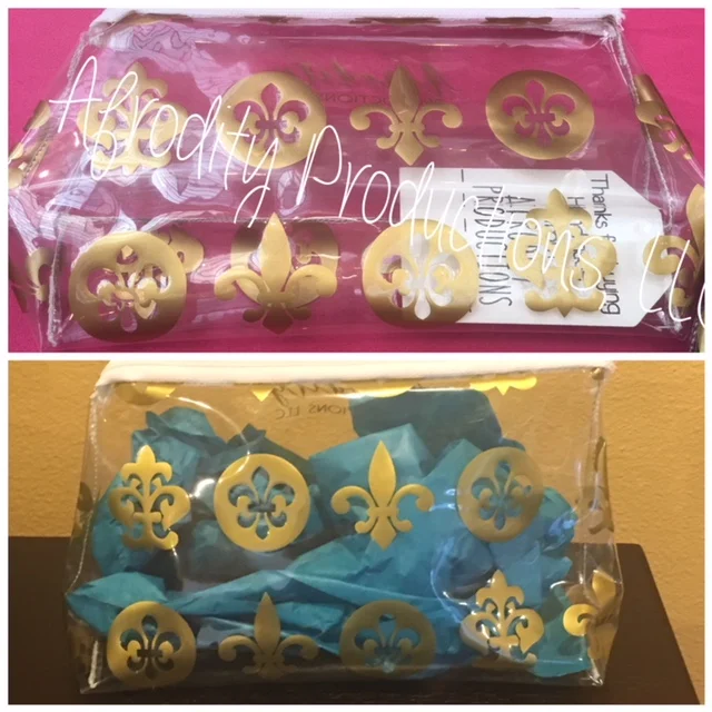 Clear Fleur de Lis Cosmetic/ Travel Bag