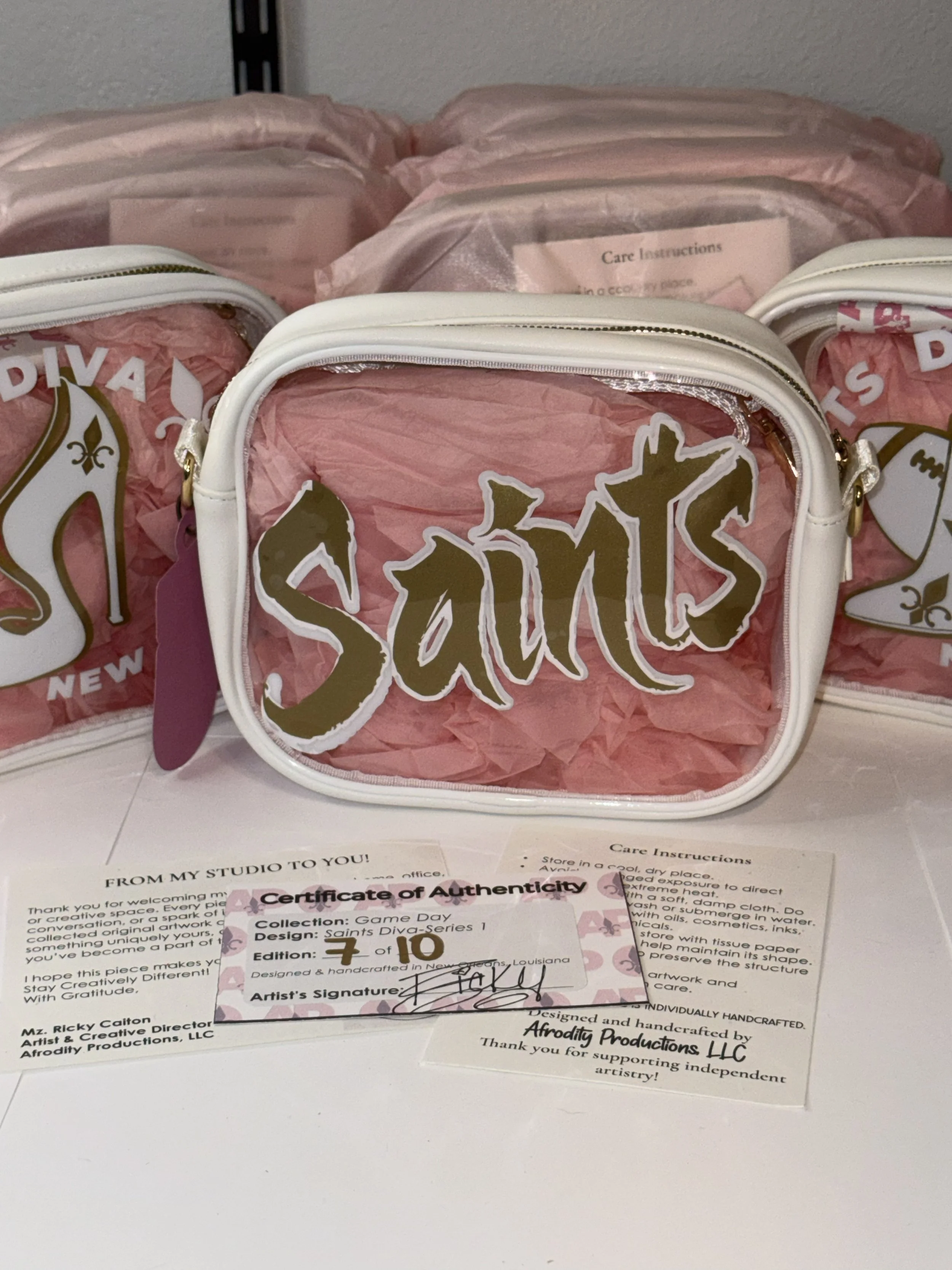 Saints Diva--Team Small Cross Body White