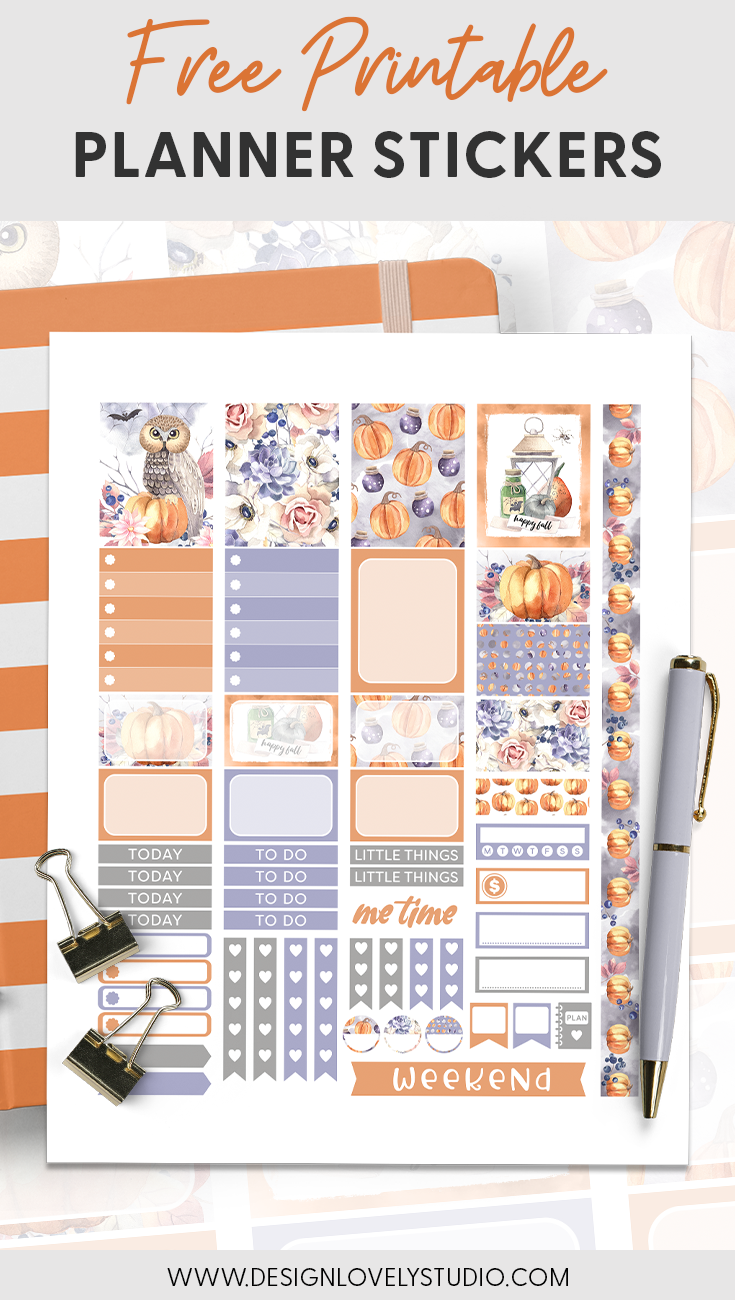 Free Printable Halloween Planner Stickers Kit! 