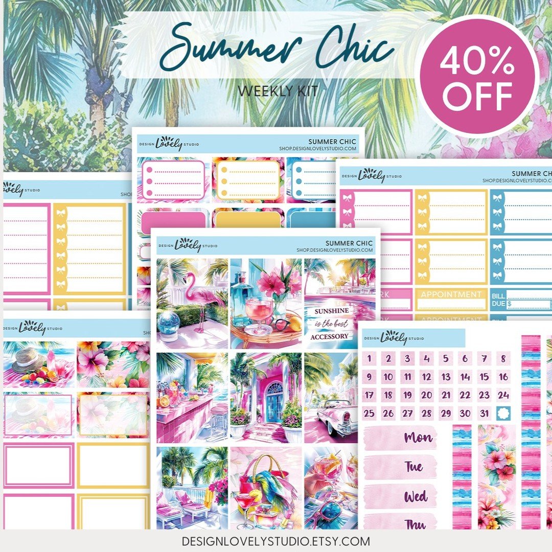 ✨ Mid-sale reminder! ✨⁣
Everything&rsquo;s 40% OFF this weekend at Design Lovely Studio &mdash; including all the new summer collections! 🌸🌞⁣
⁣
Use code SPRINGPBC25 and treat yourself 💕⁣
⁣
Sale ends Sunday night! 🎉⁣
⁣
🛍 Link&rsquo;s in my bio!⁣
