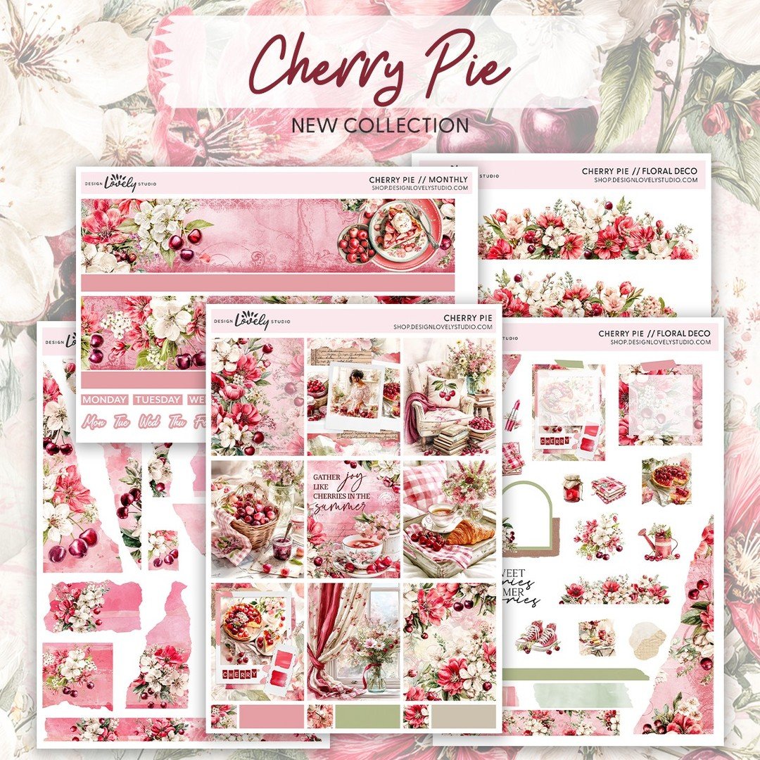 🍒 Just dropped &mdash; Cherry Pie is here!⁣
A soft, cottagecore-inspired summer collection full of sweet cherries, calm colors, and cozy charm 💕⁣
⁣
It&rsquo;s the last of my 3 new releases &mdash; and just in time for the 30% off sale starting tomo