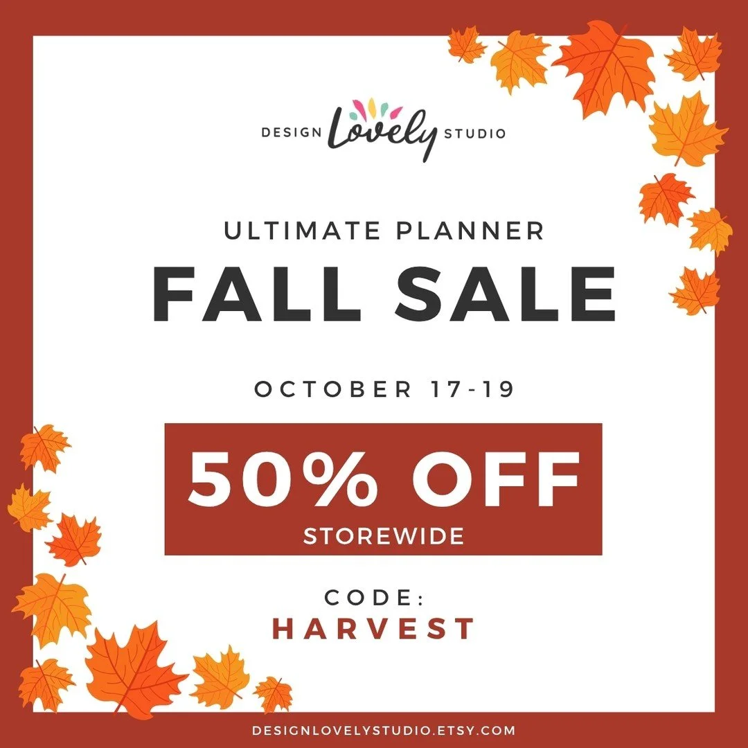 🎄 The Ultimate Planner Sale Is Here! 🎄⁣
⁣
Design Lovely Studio is celebrating with 50% OFF everything &mdash; including the brand-new Driving Home Christmas Collection 🚗✨ and a selection of seasonal bestsellers perfect for cozy fall and winter spr