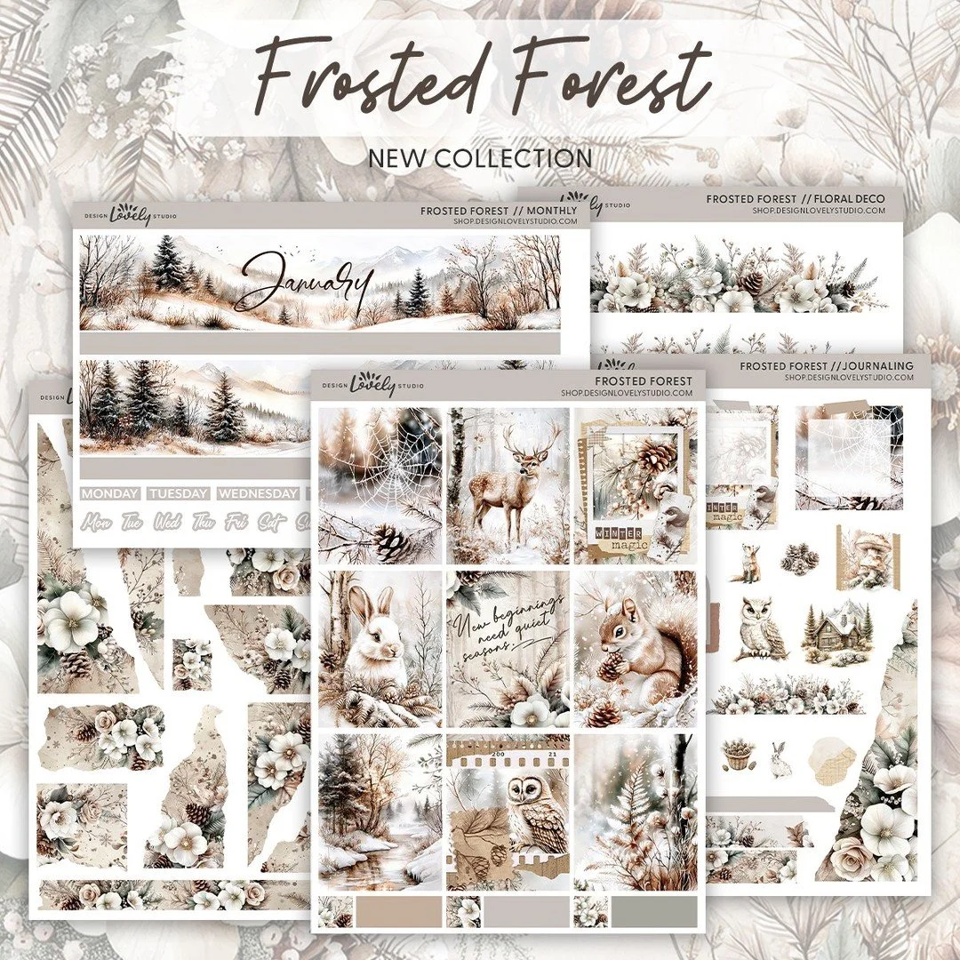 Frosted Forest collection is LIVE!⁣
⁣
Quick reminder: the Fall Sale starts tomorrow, November 14&ndash;19:⁣
 -40% off new collections⁣
 -30% off everything else⁣
⁣
Perfect time to grab something cozy for your planner!