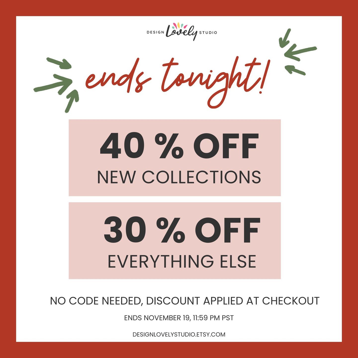 🌙 Last Day of the Fall Sale! 🌙⁣
⁣
It&rsquo;s the final chance to grab 40% off the new winter collections and 30% off the rest of the shop.⁣
Sale ends tonight at 11:59 PM PDT.⁣
⁣
Don&rsquo;t miss these cozy winter planner stickers &mdash; once the s