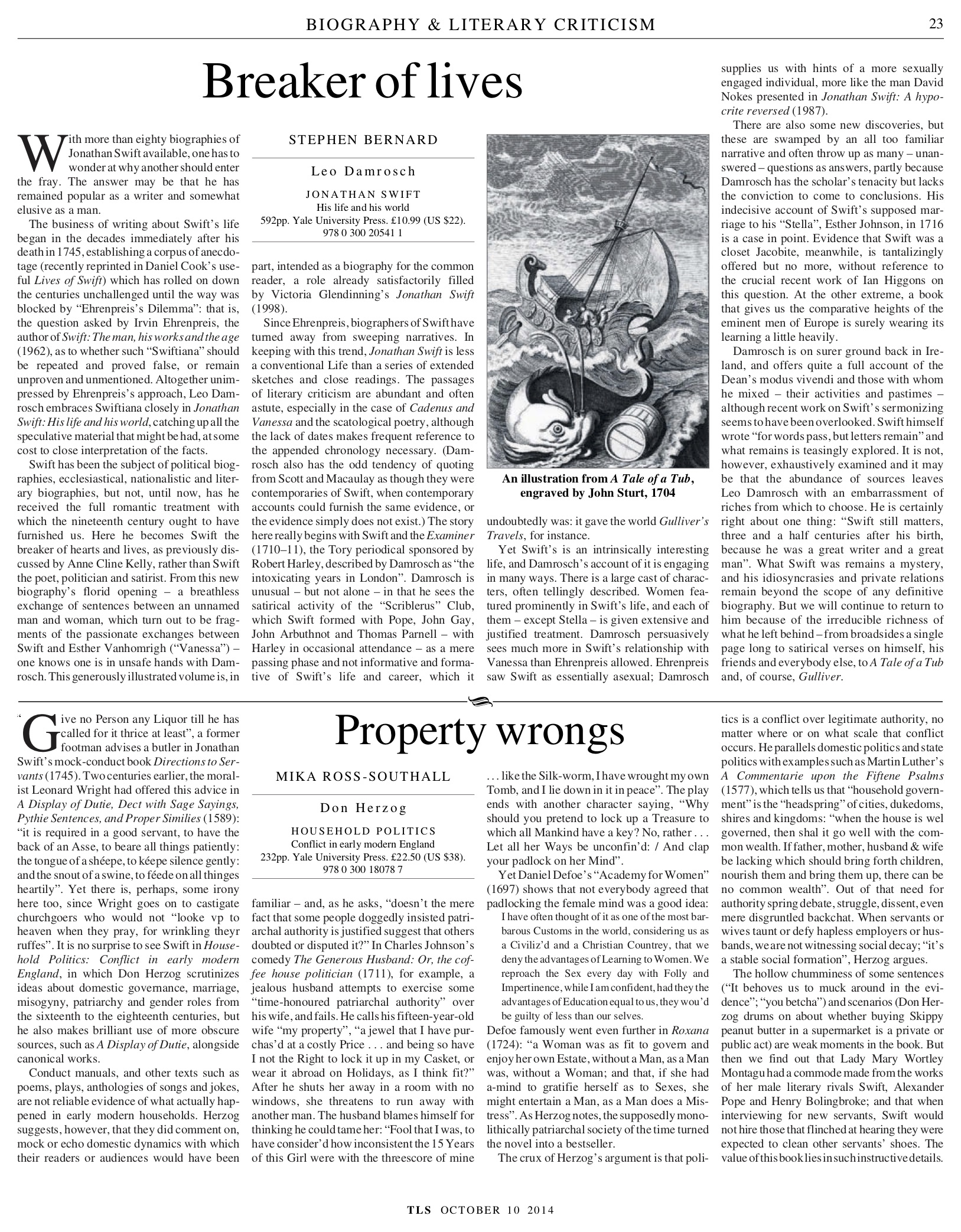 The Times Literary Supplement, 10 October 2014 "Property wrongs, Don Herzog"