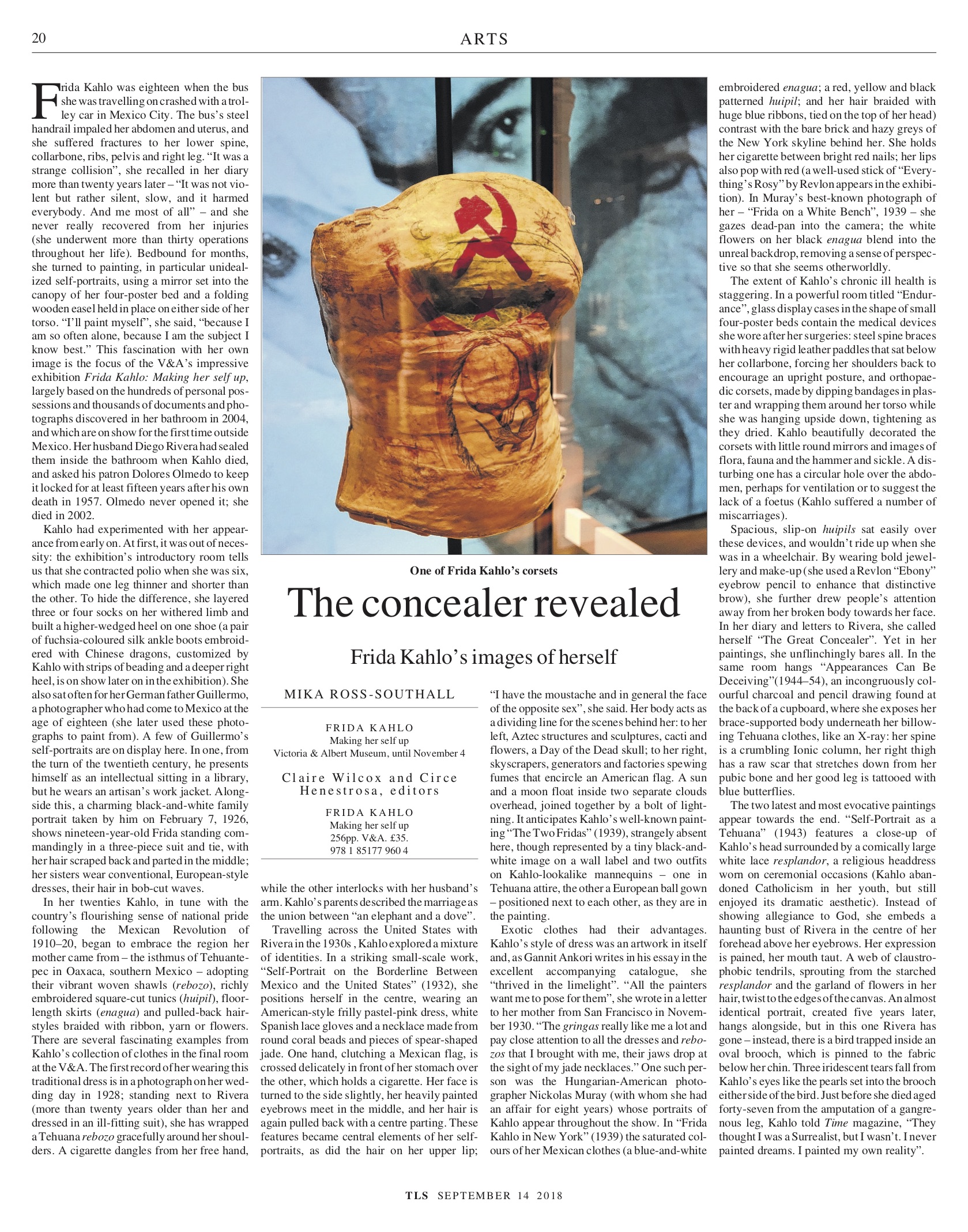  The Times Literary Supplement, 14 September 2018. "The concealer revealed"