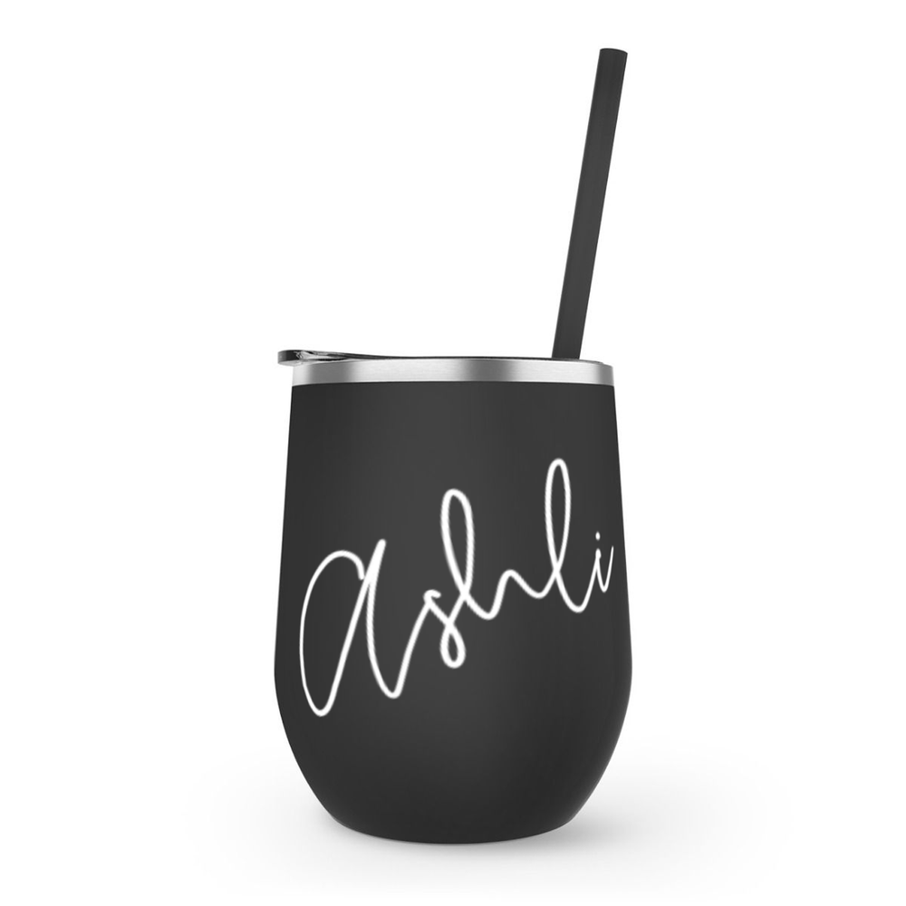 Personalized Wine Tumbler — White Confetti Box