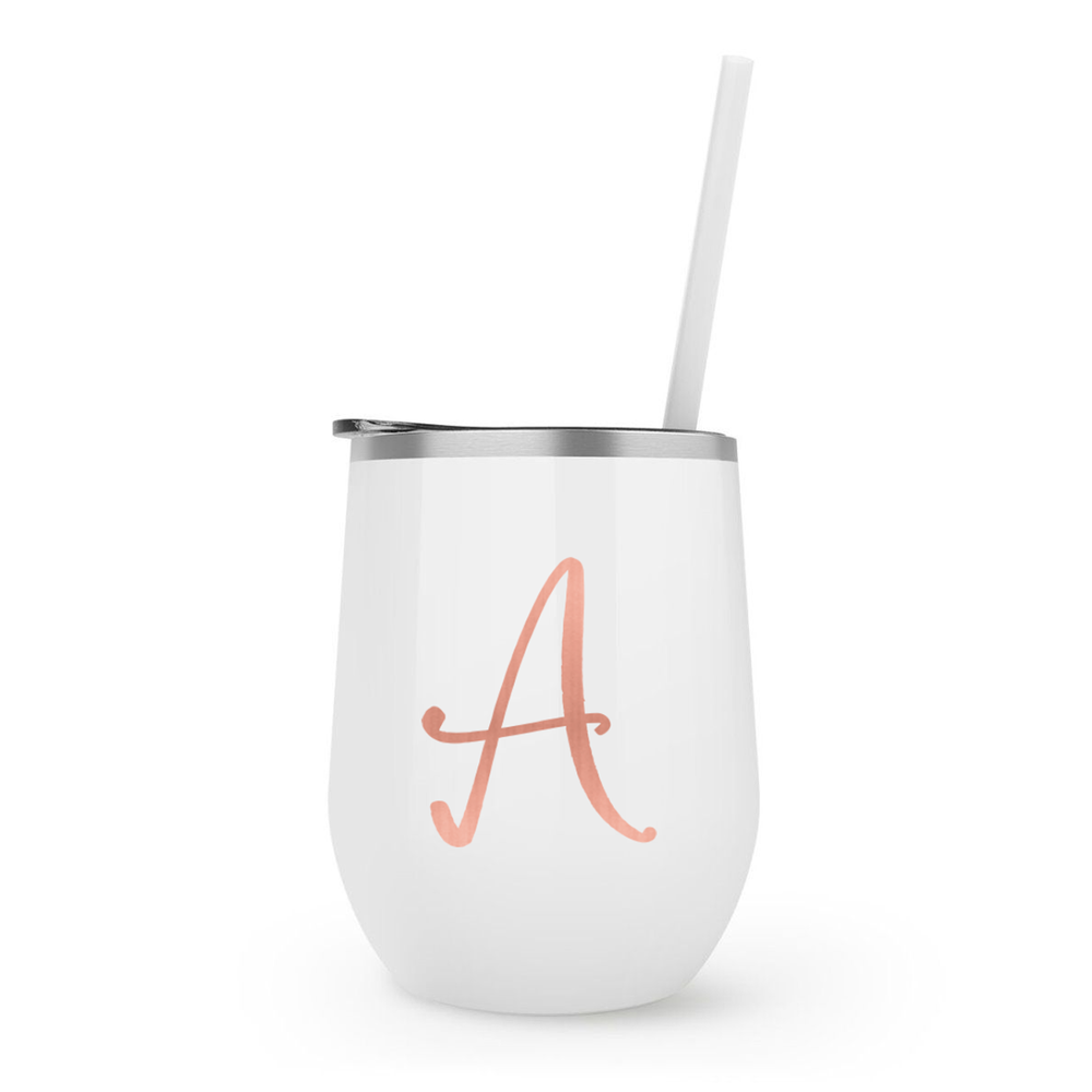 Personalized Wine Tumbler — White Confetti Box