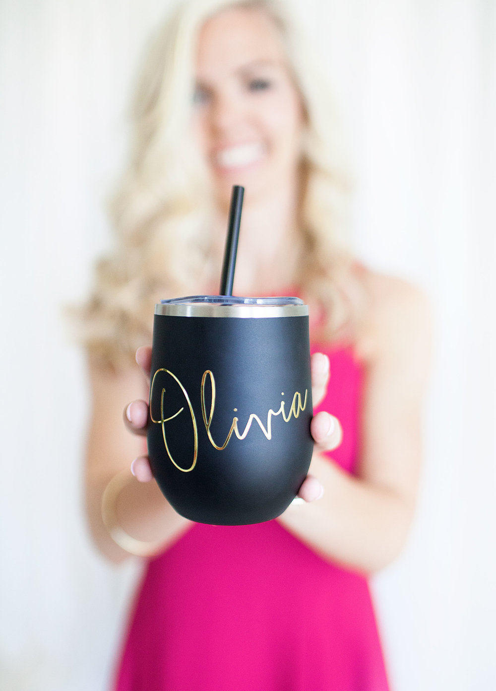 Personalized Stemless Wine Cup Insulated Stainless Steel (Rose Gold, Black,  White, Mint, Lilac) - Bridesmaid Gifts Boutique