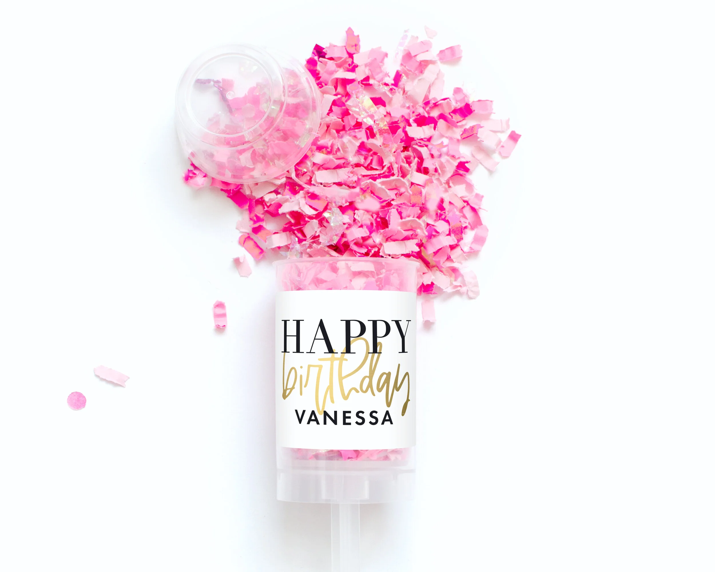 Birthday Party Confetti Poppers Birthday Party Favor — White Confetti Box