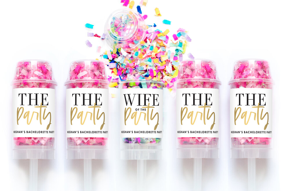 Uregelmæssigheder patrulje Banzai Wife of The Party & The Party- Bachelorette Confetti Poppers — White  Confetti Box