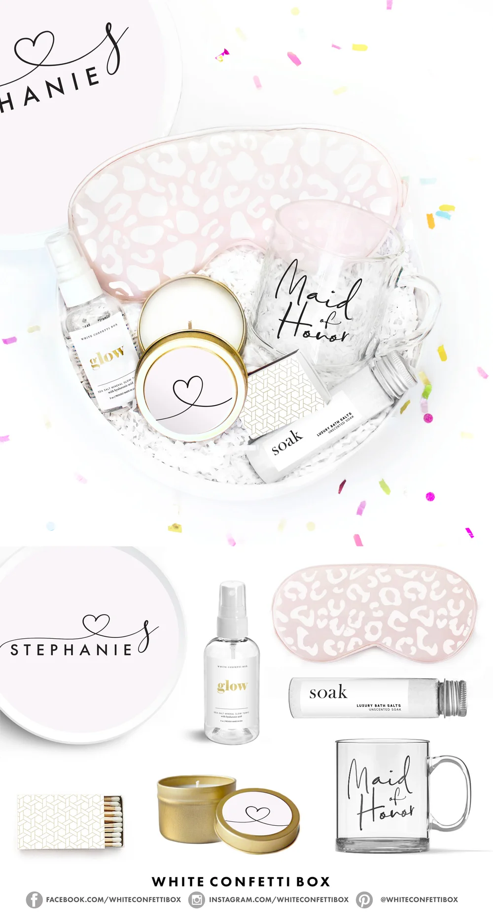 bridesmaid gift boxes white confetti box bridesmaid gift boxes white