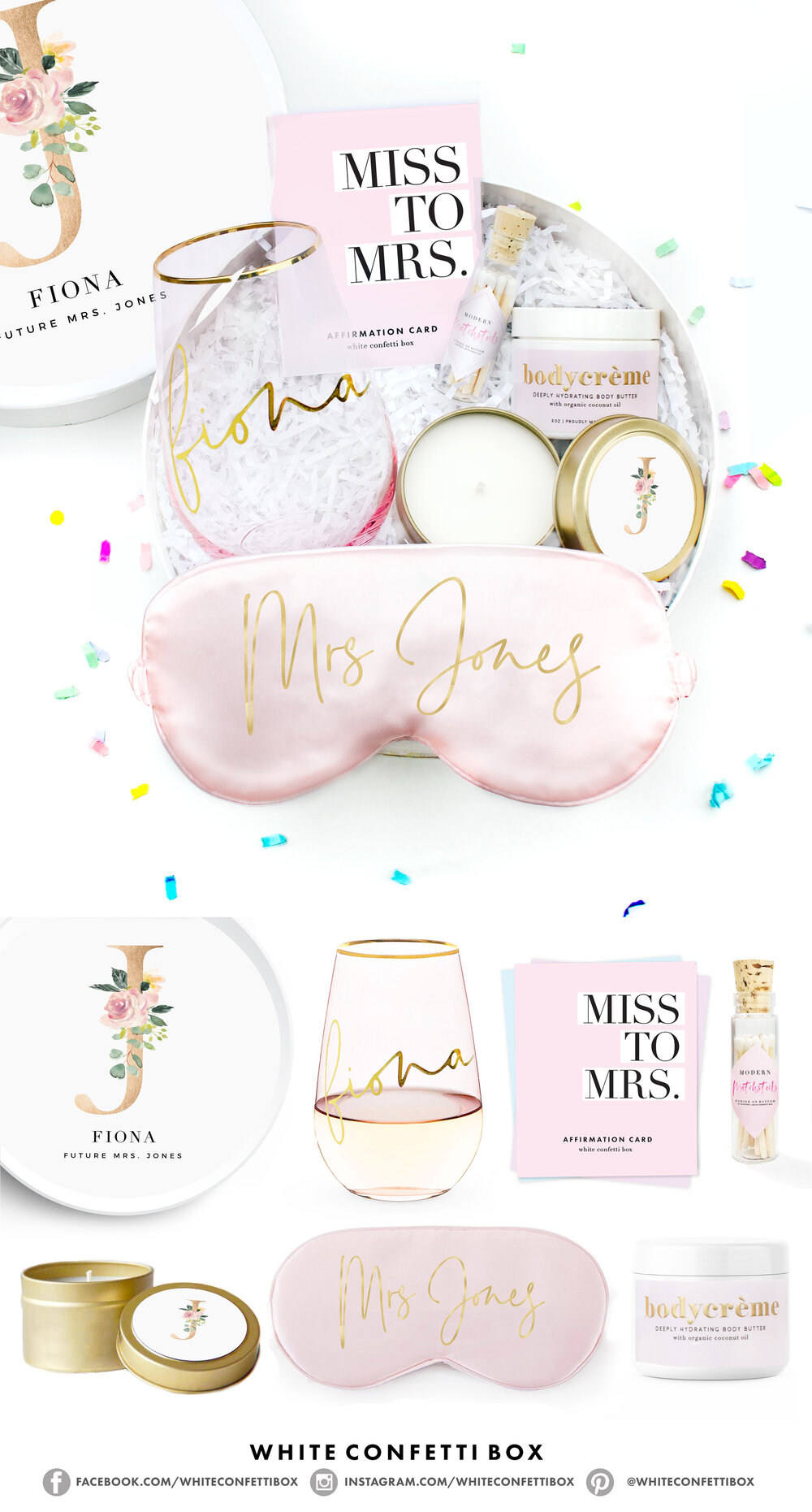 Bridal Shower Gift- Bride to Be — White Confetti Box