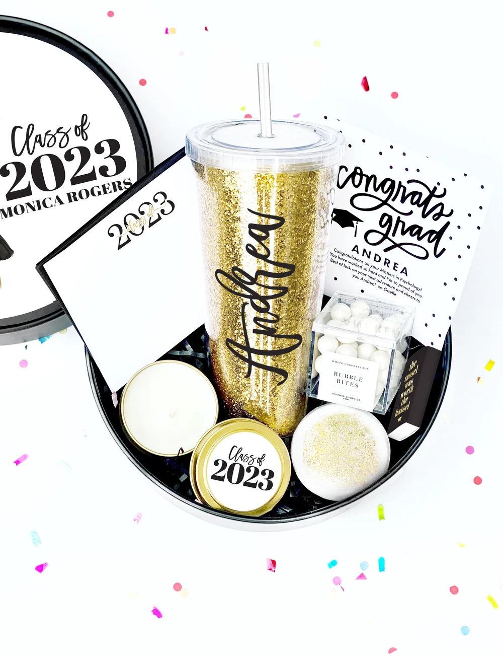 Artwork Graduation Gift Box — White Confetti Box