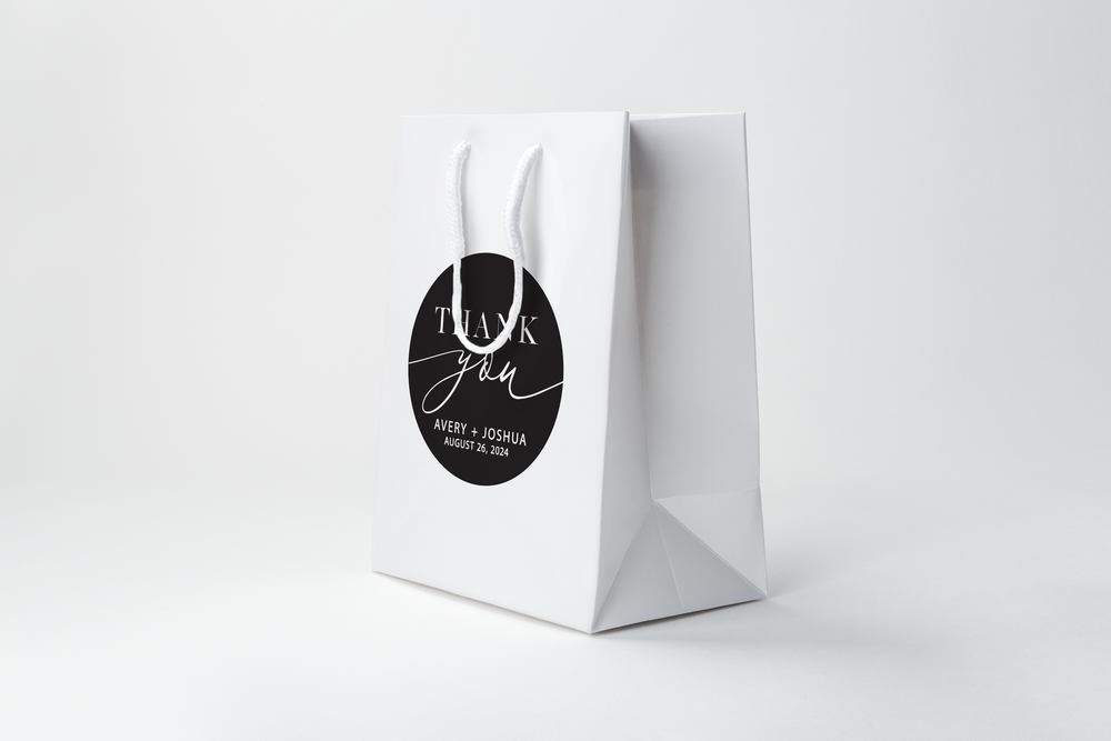 Thank You Favor Bags — White Confetti Box