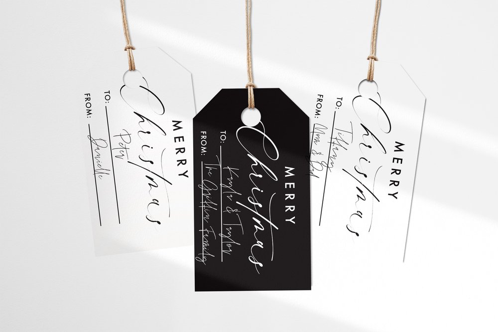 Holiday Gift Tags Instant Download — White Confetti Box