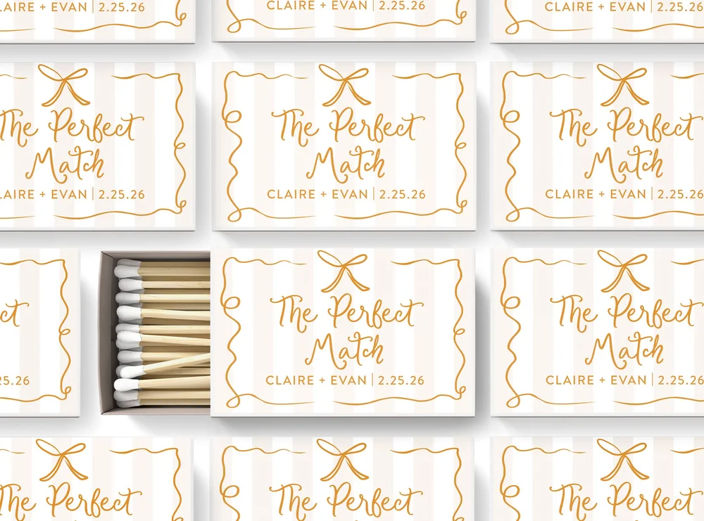 Wedding Matchbook Favors SET OF 50 BOXES — White Confetti Box