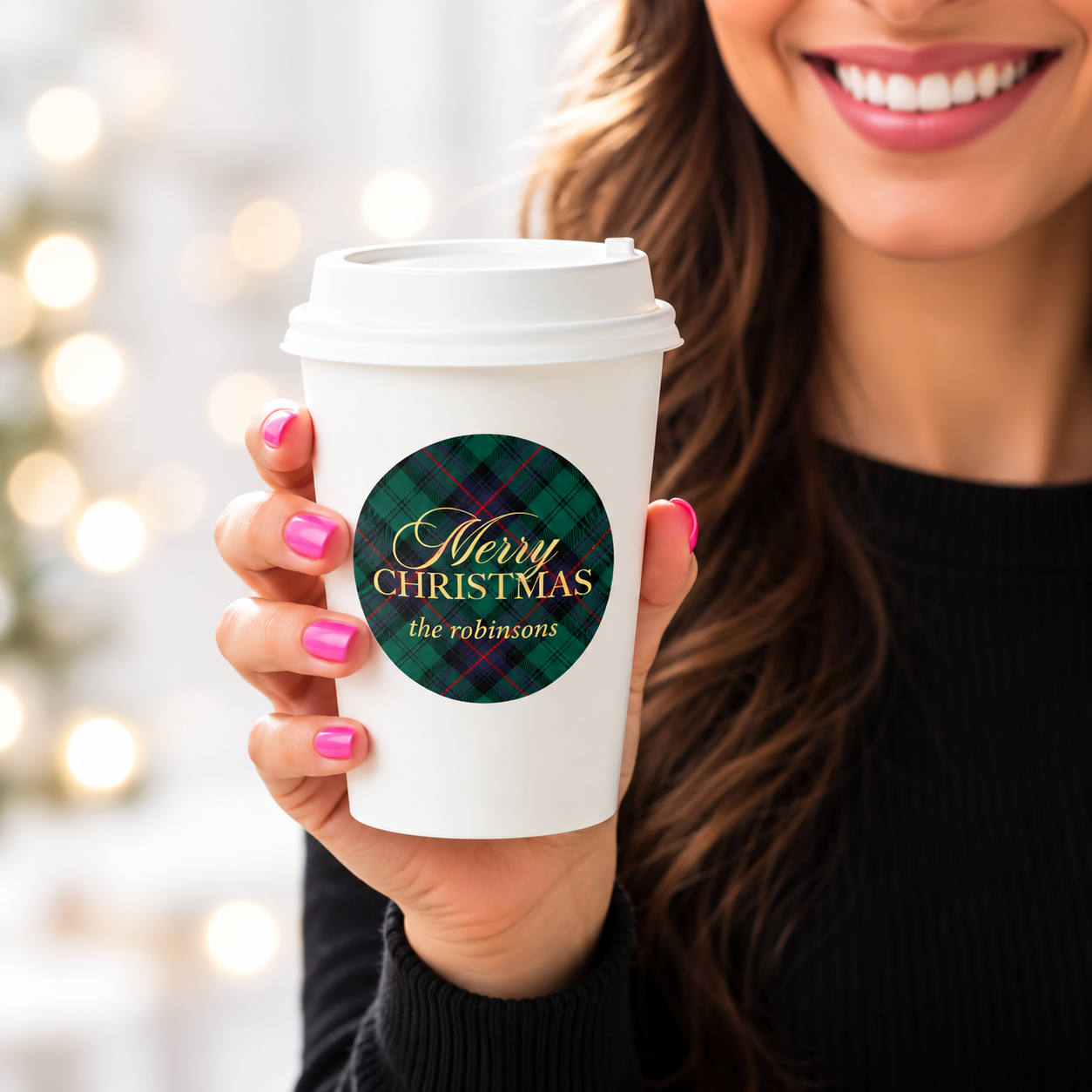 Merry Christmas Tartan Coffee Cup.png