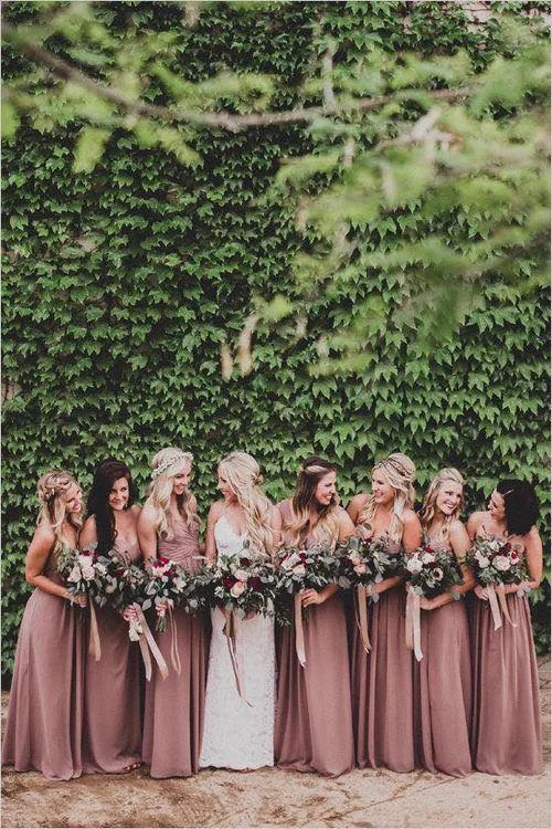 fiance pick bridesmaid dresses Pearl Pink Sleeveless Convertible Mismatched Bridesmaid Dresses, Dress C