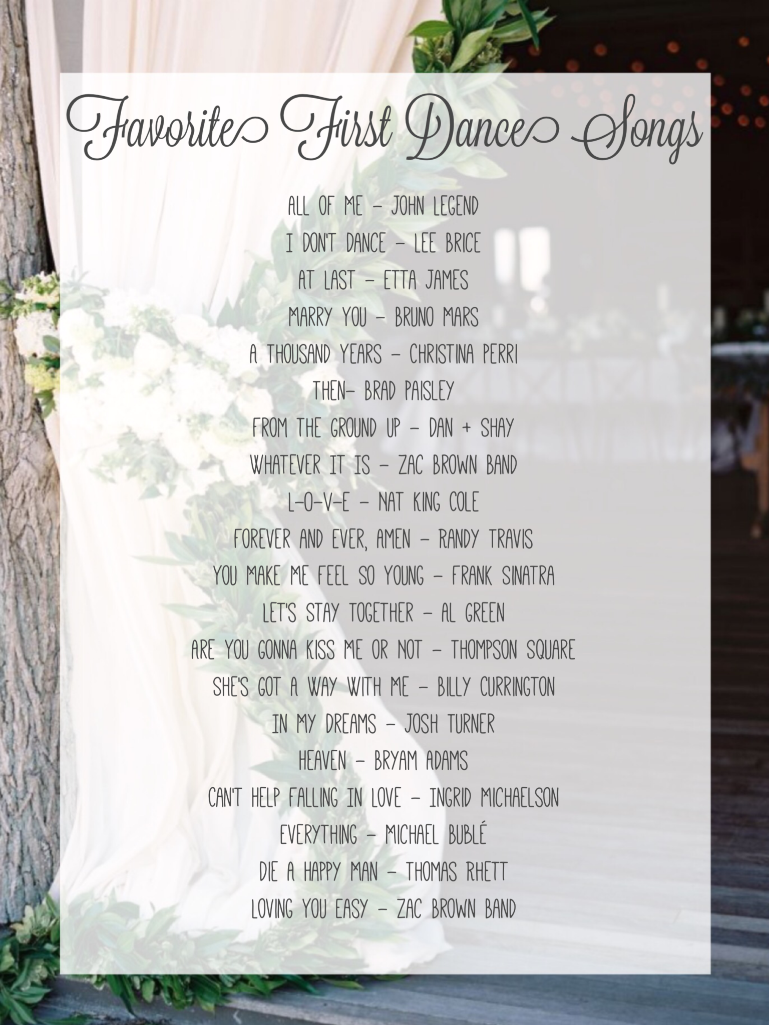 Favorite First Dance Songs