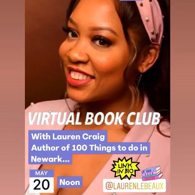 The Glambassador is reporting for duty! 👸🏽 Join me @laurenlebeaux on Wed May 20th for a live Virtual Q&amp;A hosted by @newarkmuseumart to discuss my book, @100thingsnewark.

This session will be accessible on Zoom and Facebook live. 
FREE. Registe