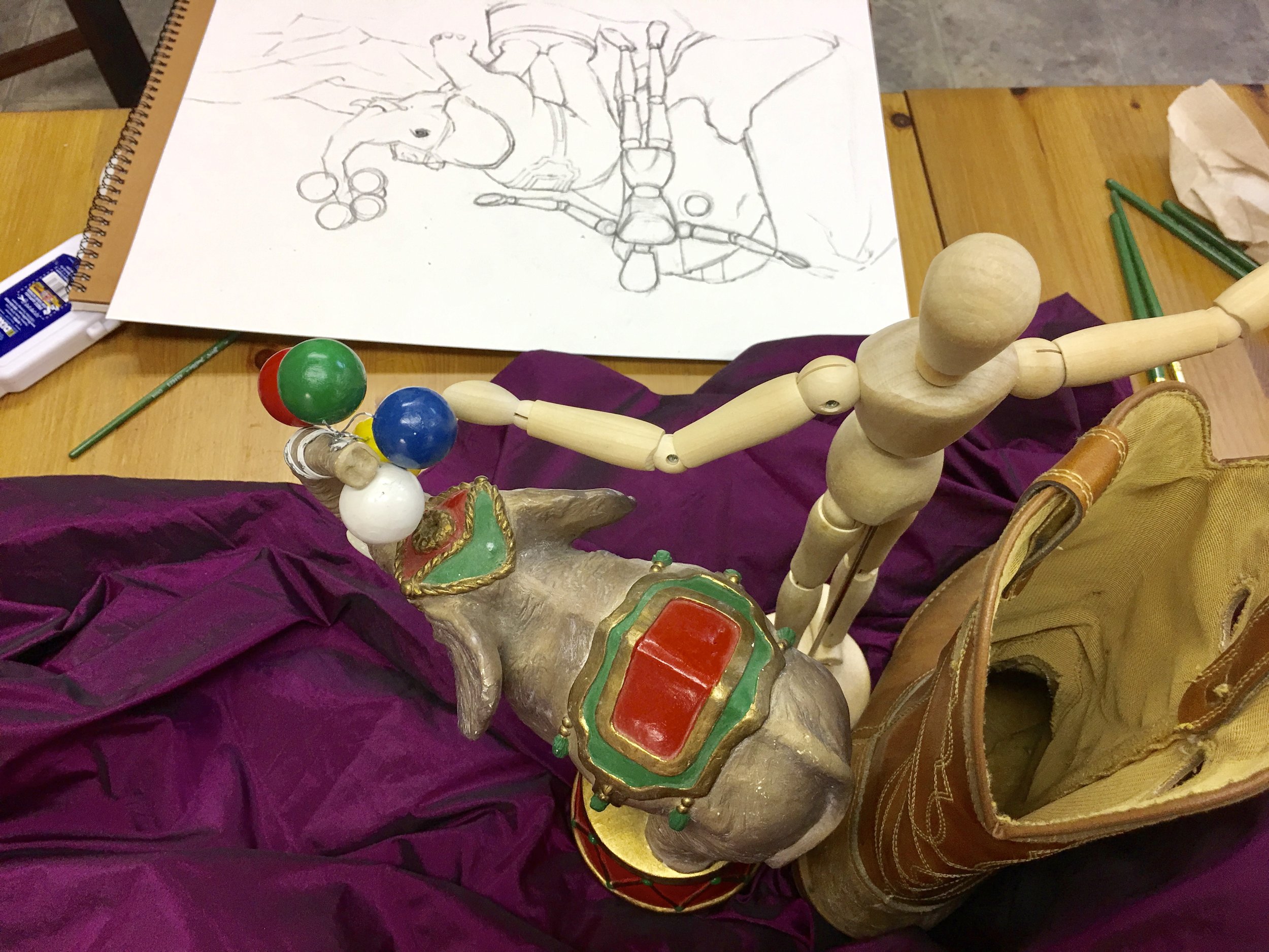 Jerry, teen art student from the Woodinville Montessori School classes at Cloud 9 