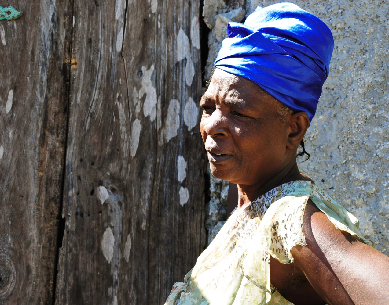 Woman in blue turban - Léogâne, Haiti, 2011