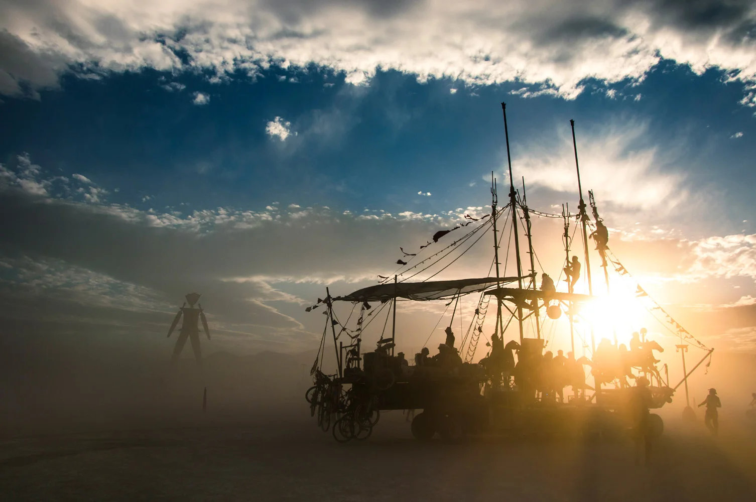 Sunset on the playa - Burning Man, Nevada, 2014