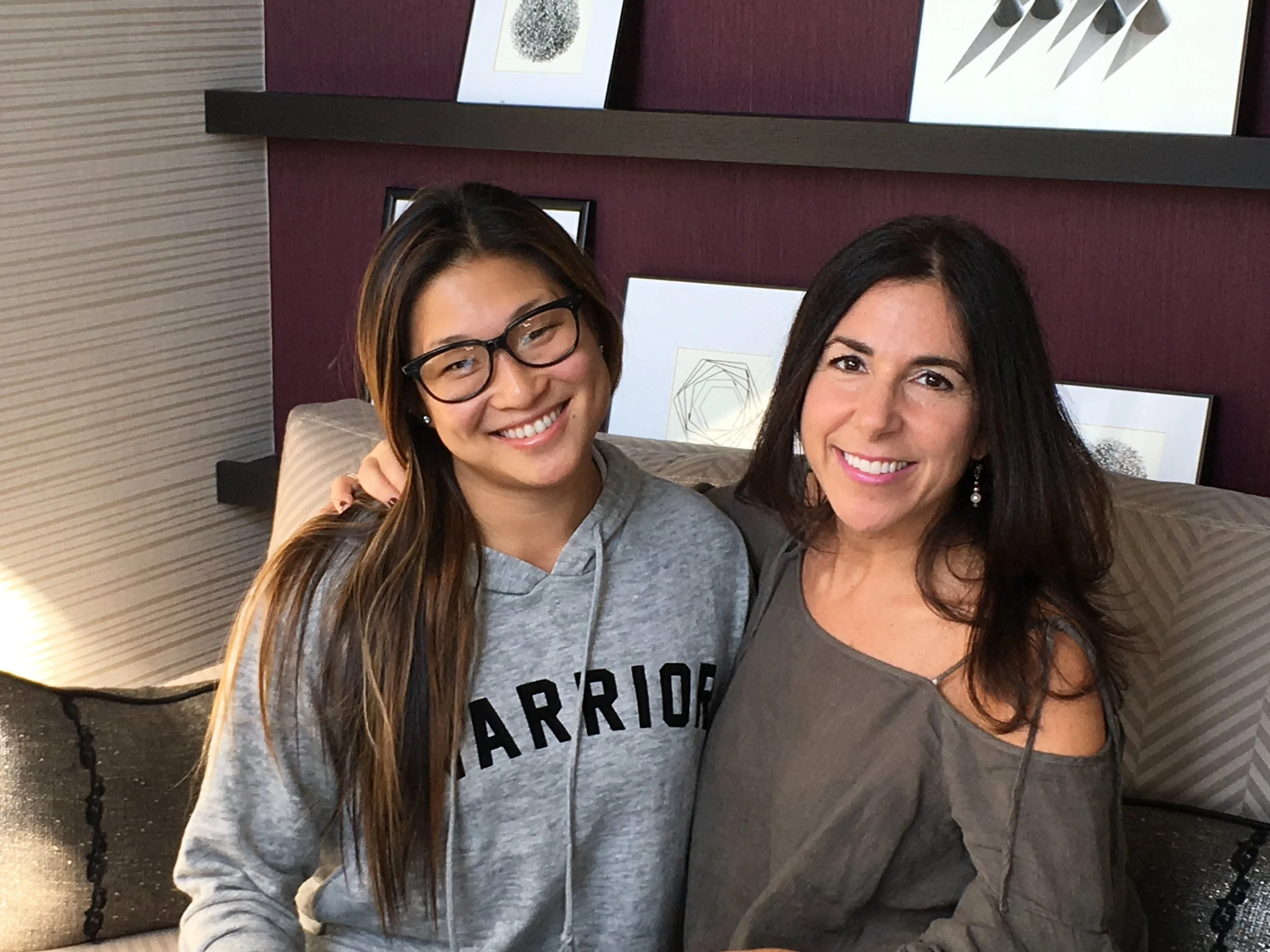 Jenna Ushkowitz and Kara Mayer Robinson sit.JPG