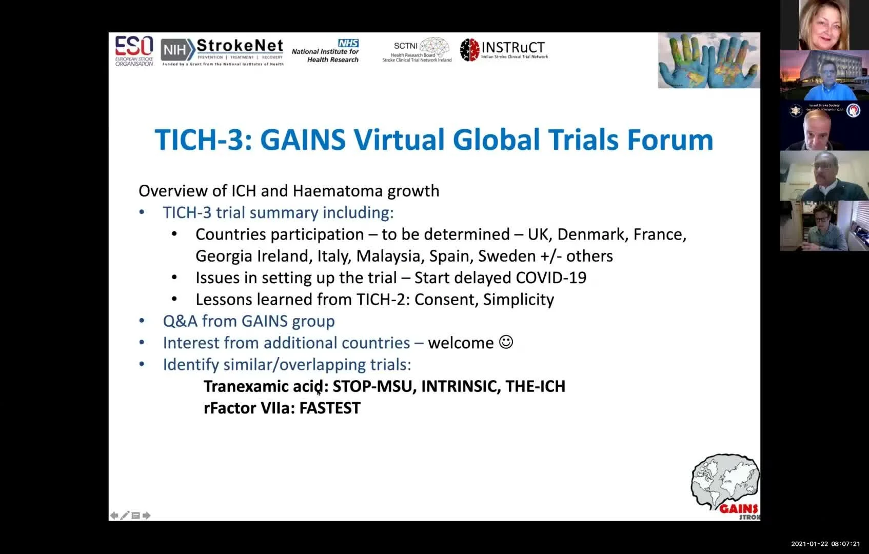 GAINS Global Trial Ideas Forum January 22, 2021