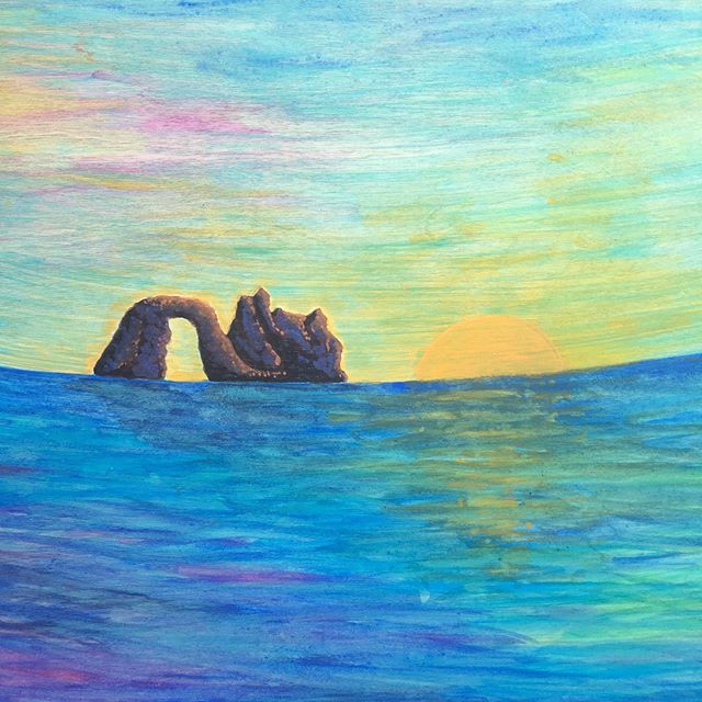 Spent an awesome weekend with great friends at the Oregon coast and finally had some time to paint on a bigger scale. This was the rock formation we could see from our little section of beach :)