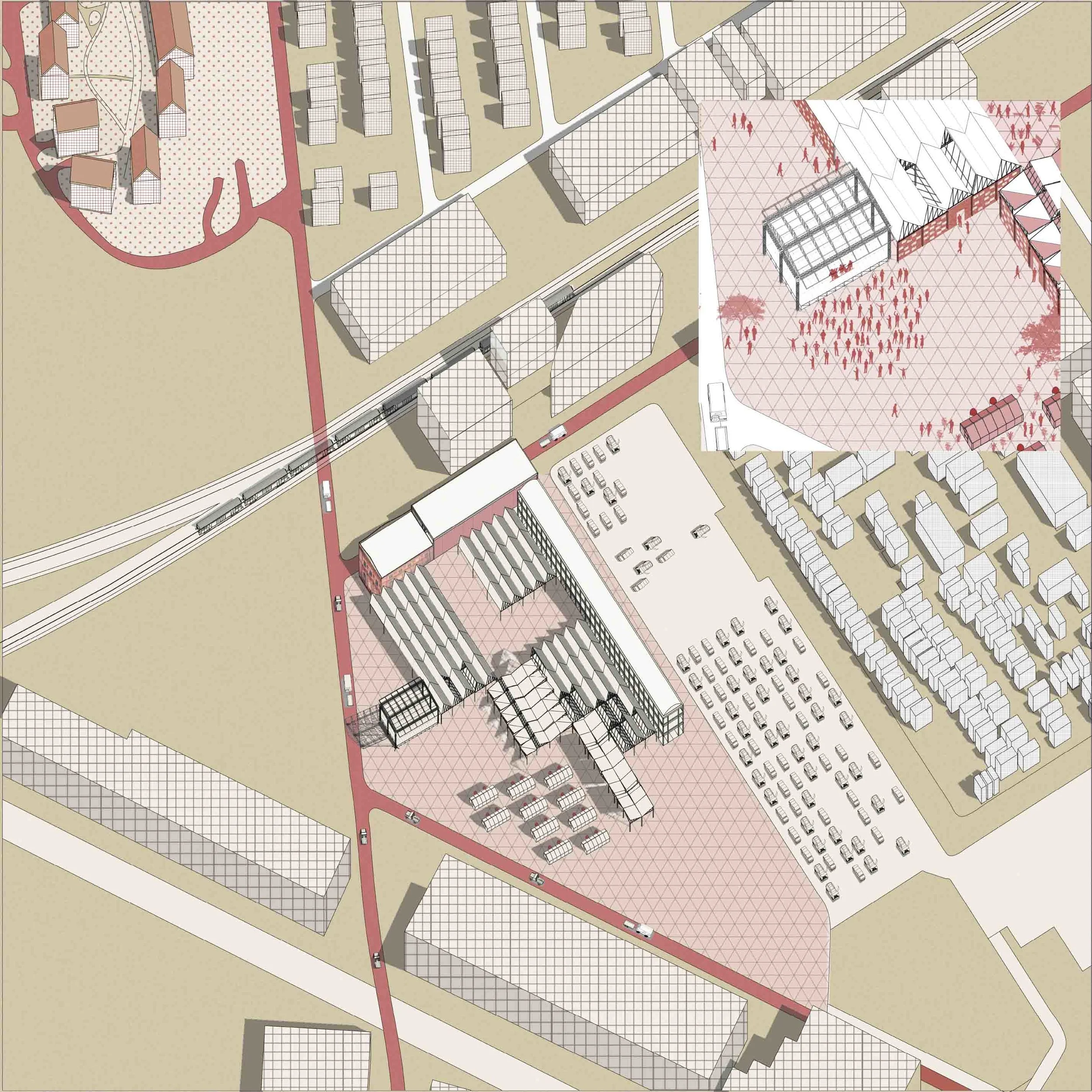 Conceptual Master Plan showing proposed iterative transformations of the existing building and structure
