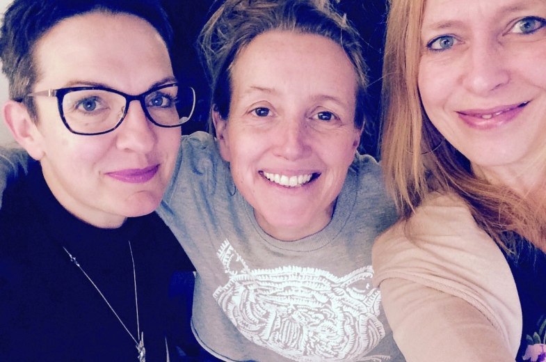 De 3 dames van Mei Plasticvrij. Mies Maria Meulders, Ineke VanNieuwenhove en Anne Wislez © Mei Plasticvrij