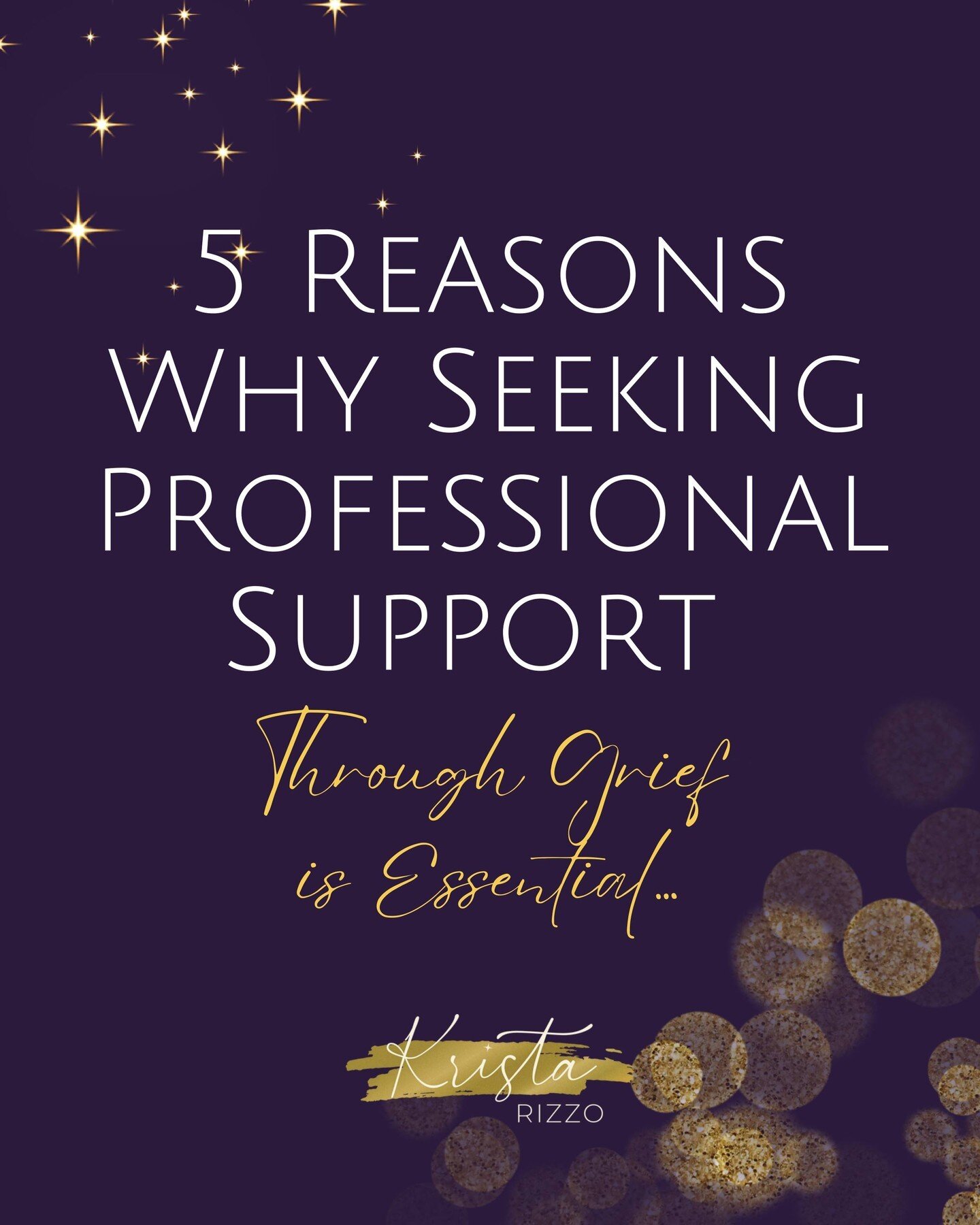 Seeking professional support is essential during the grieving process!

It's a great idea to have an expert on your support team - whether it's a coach, educator, counselor or therapist, having a non-biased person in your corner can help you to bette