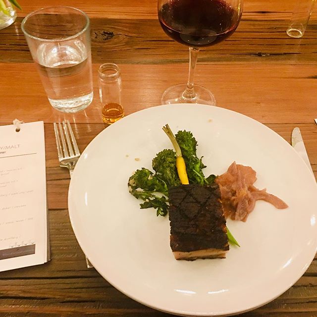 It&rsquo;s a tough call but I think this may have been the best pork belly I&rsquo;ve tasted. Thank you @kitchen.collab @mogrog_rotisserie @oldtrestle for a fantastic evening. I learned so much about amazing whiskeys and feeling inspired for upcoming