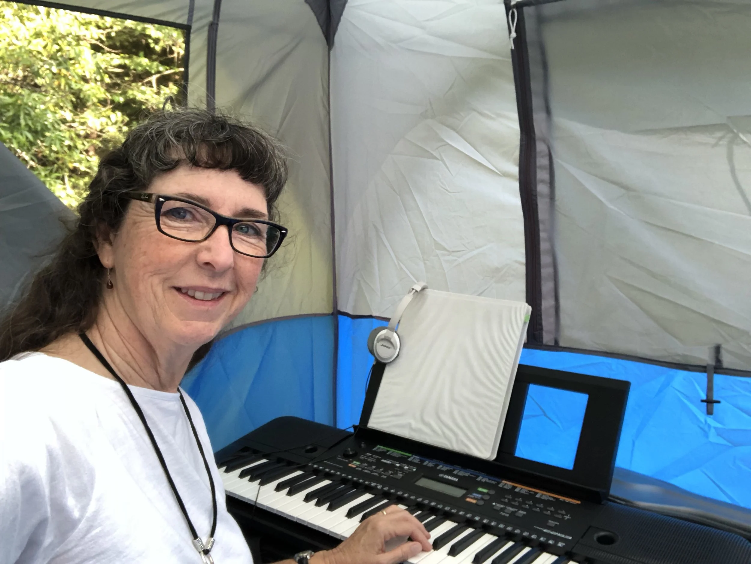 My "office" in the Mendocino Woodlands for a week