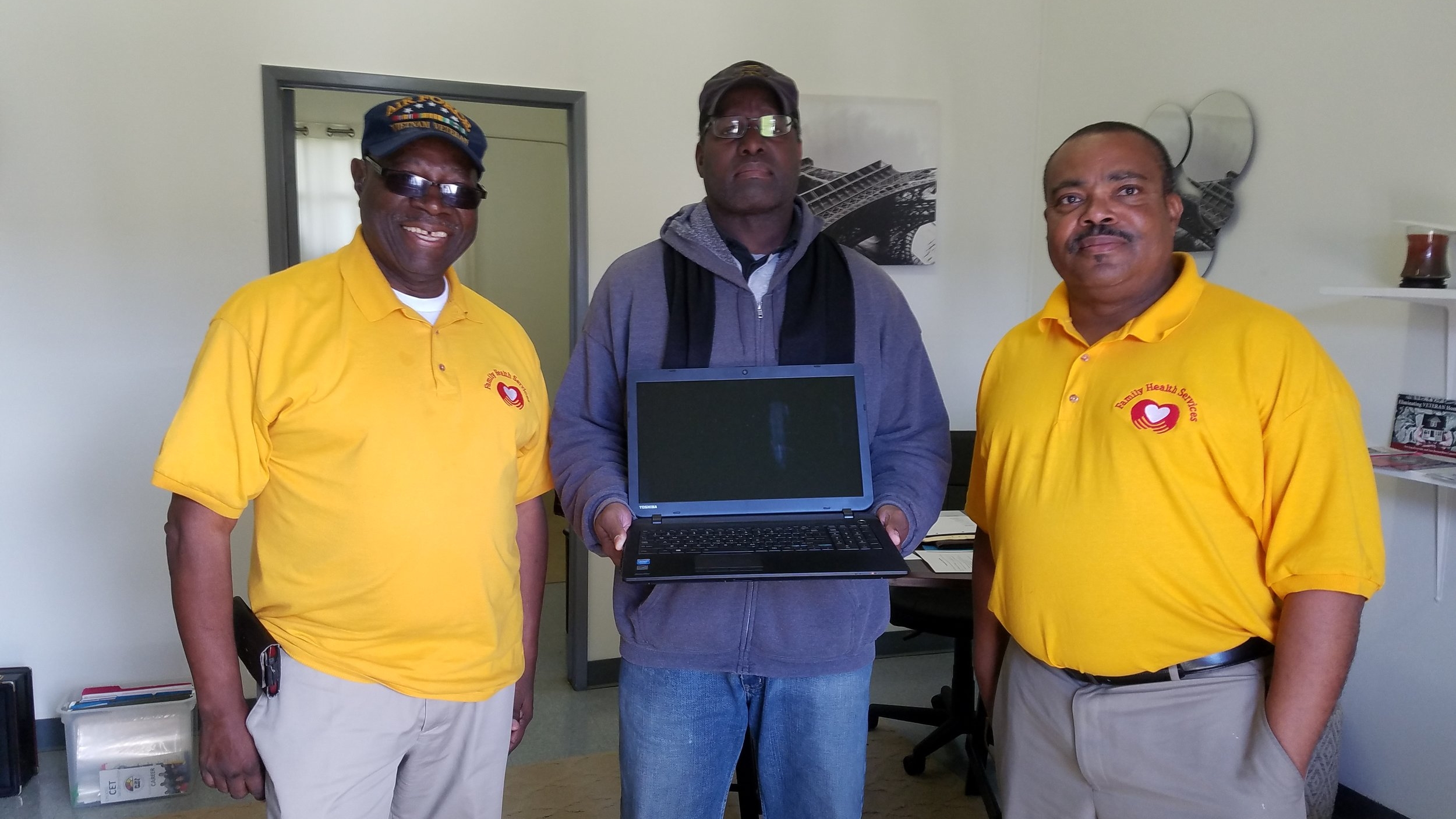 RFHS donating a laptop to a deserving veteran