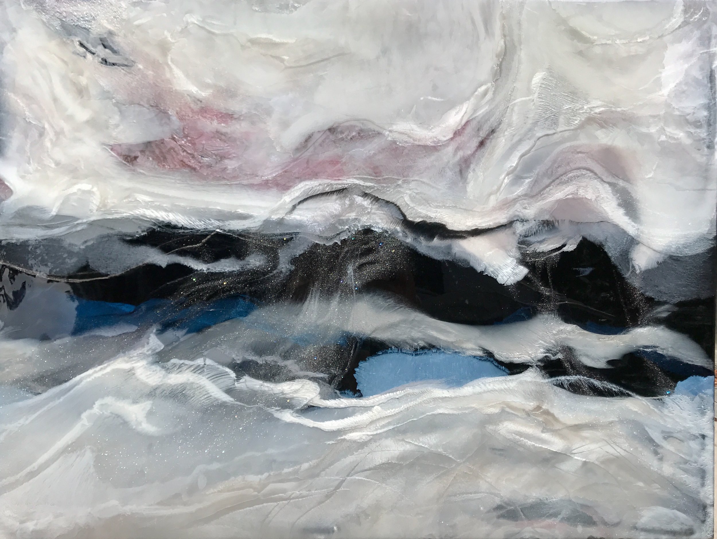 "Show me the Way". Mixed Media on Canvas, 36"x48" SOLD