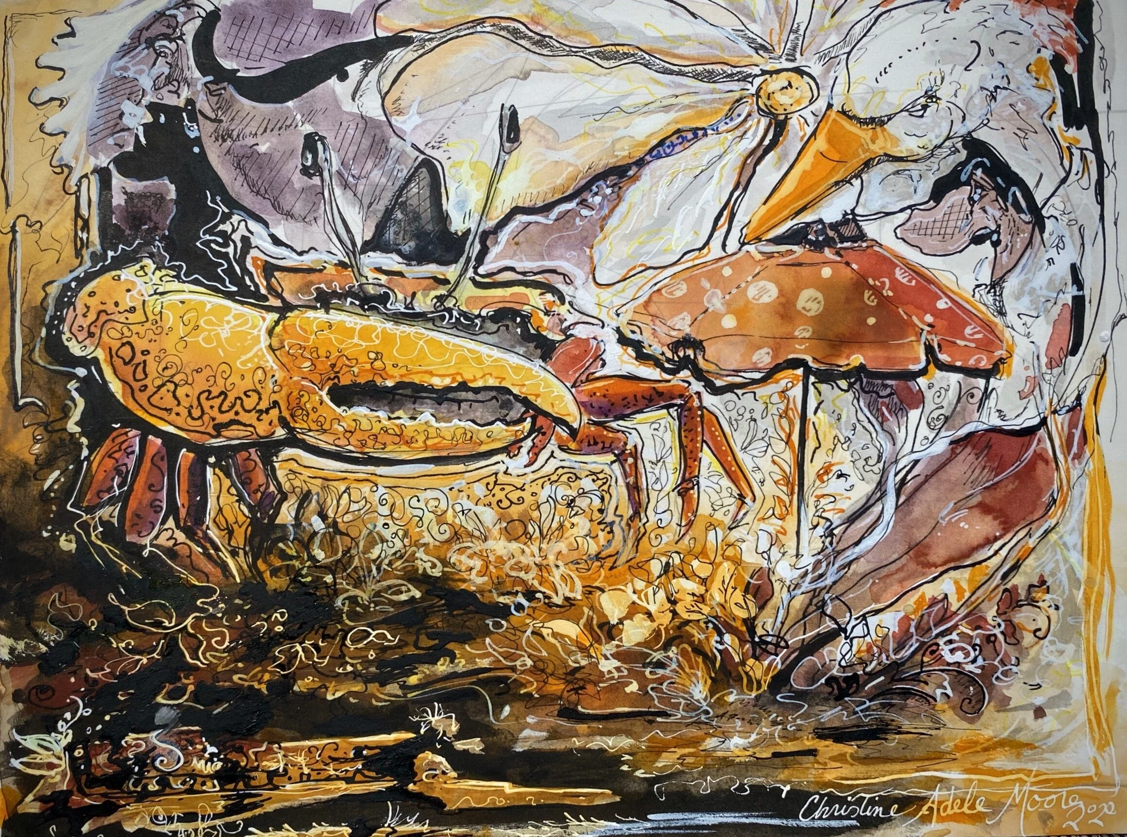  “Life on Earth”   2020  8”x10”, Watercolor and ink on paper  $430.00 