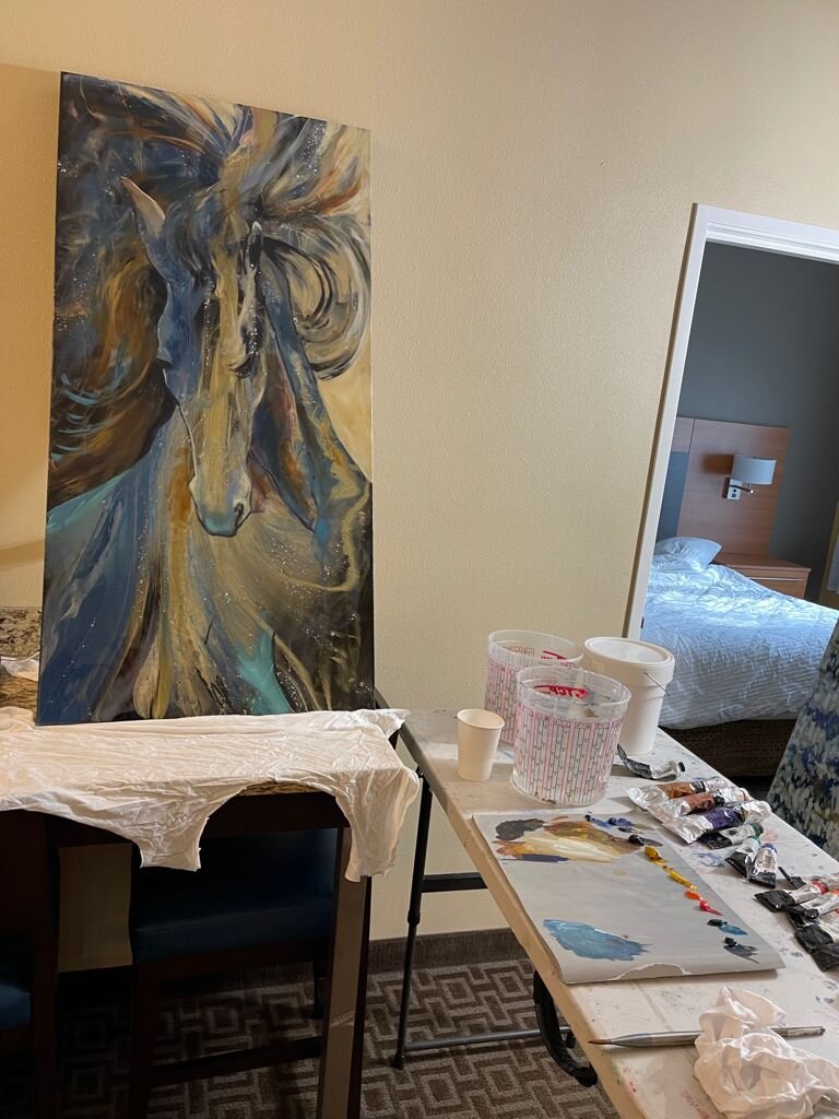 CHECKING INTO A HOTEL AND MAKESHIFT STUDIO