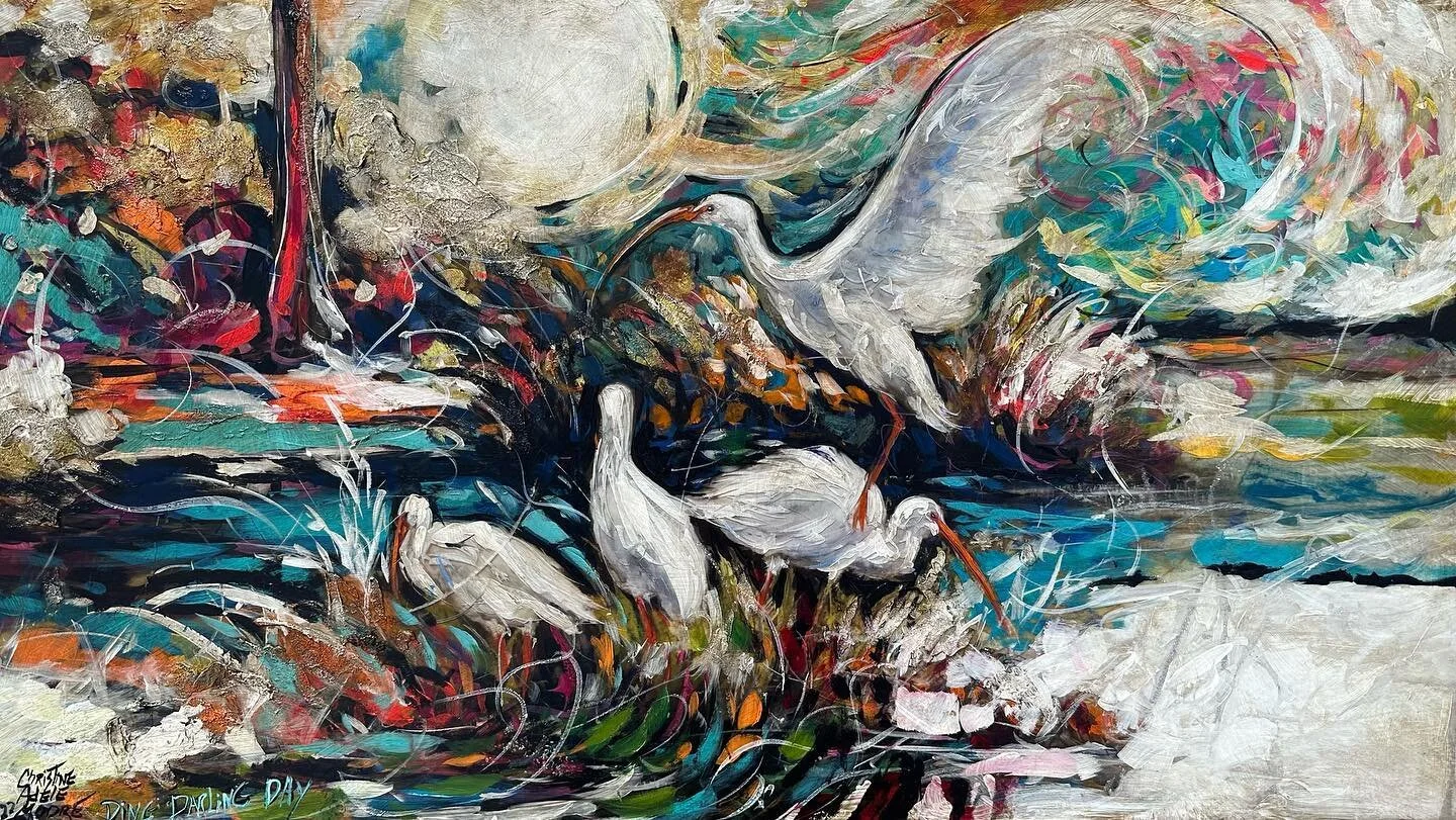 Ding Darling Day
35.5&rdquo; x 20&rdquo;
After the intense impact of Hurricane Ian, I&rsquo;m drawn to paint the landscape that I have come to love so much in my area of Southwest Florida. The inspiration photo for this painting was taken by me about