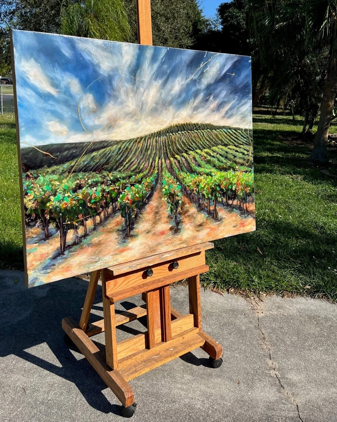 &quot;Either give me more wine, or leave me alone.&quot; #Rumi 
&quot;Vineyard&quot; 48&quot; x 36&quot; www.christineadelearts.com