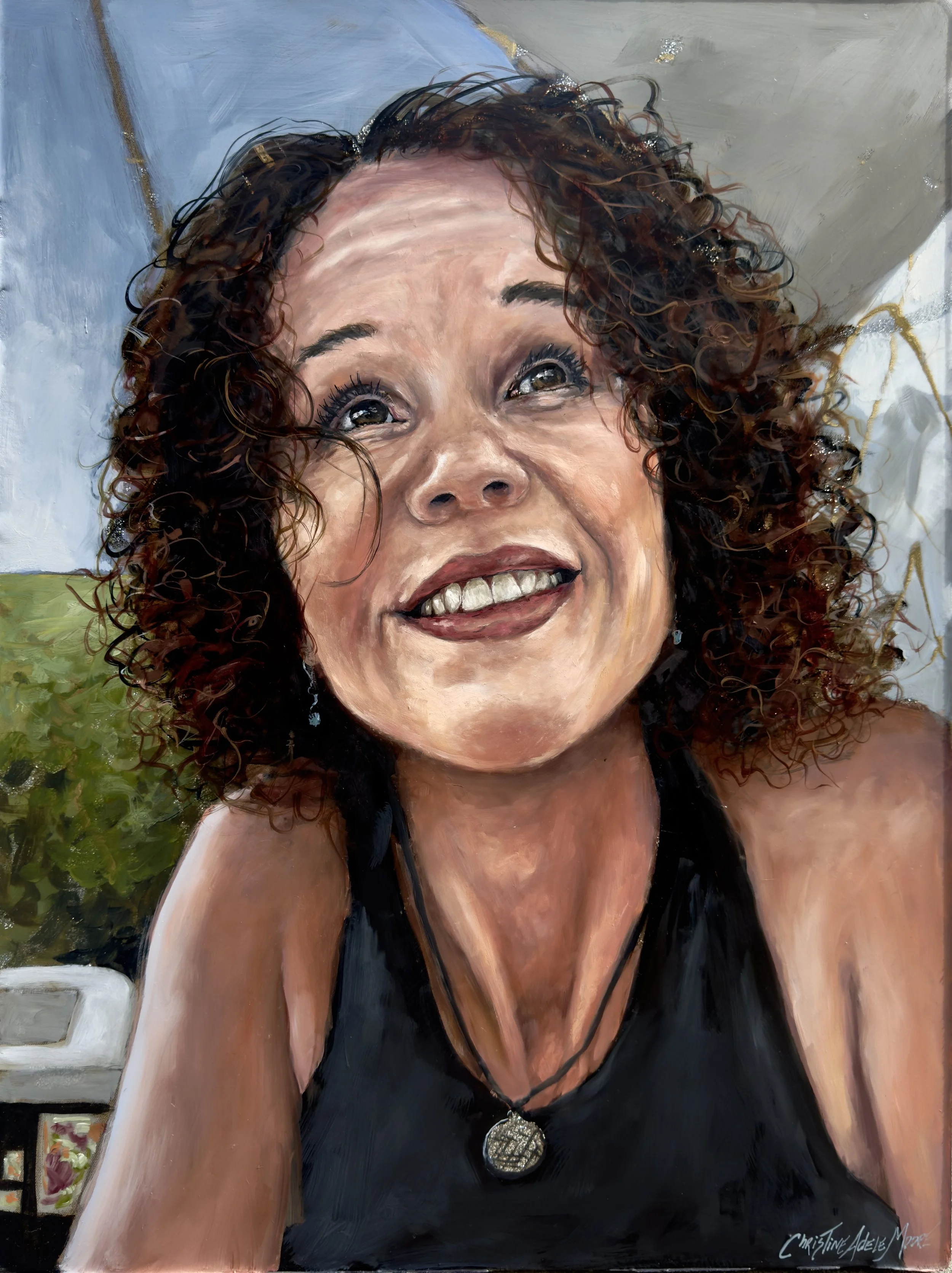 Christine Adele Moore self portrait painting