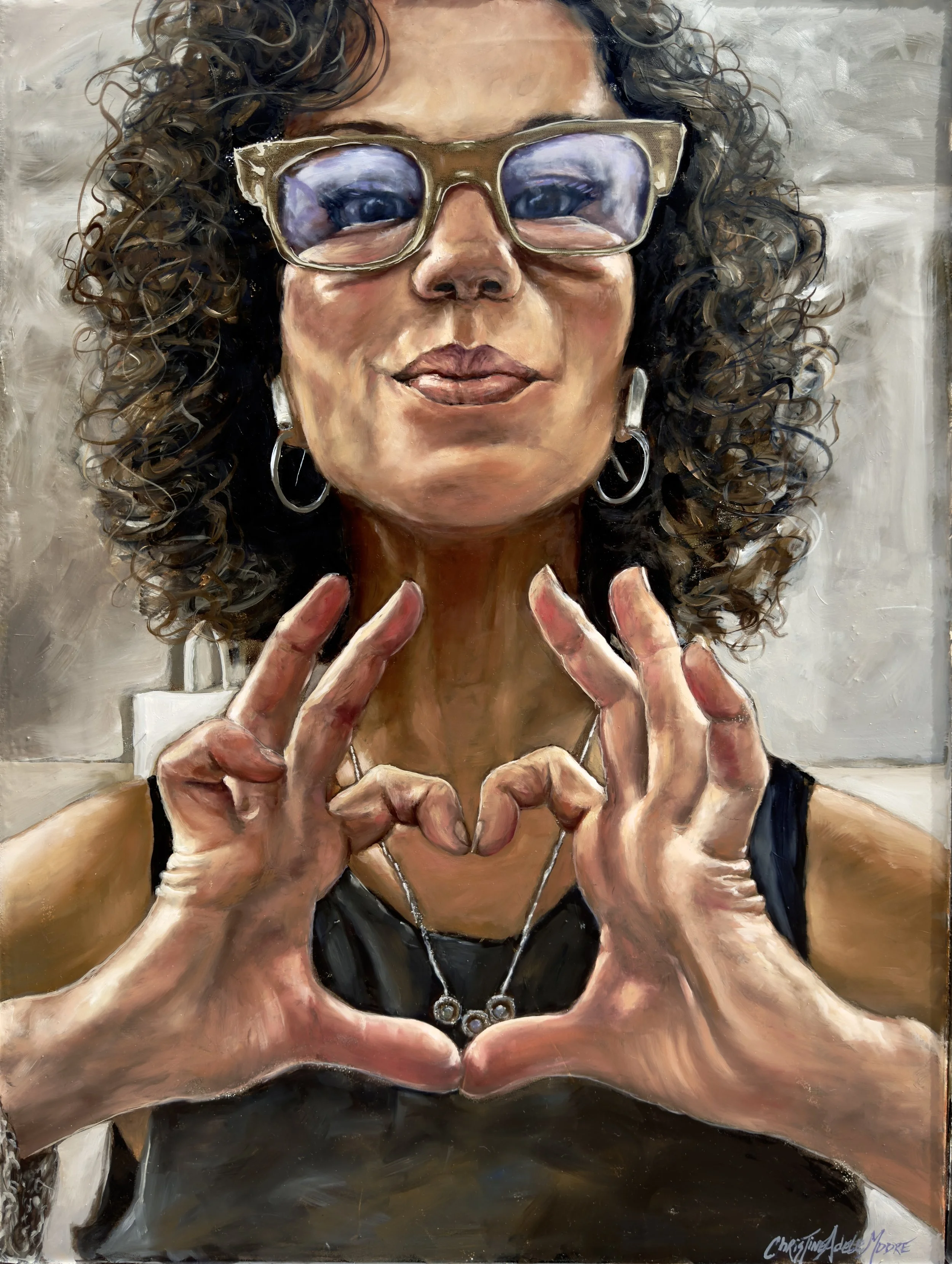 Christine Adele Moore self portrait painting