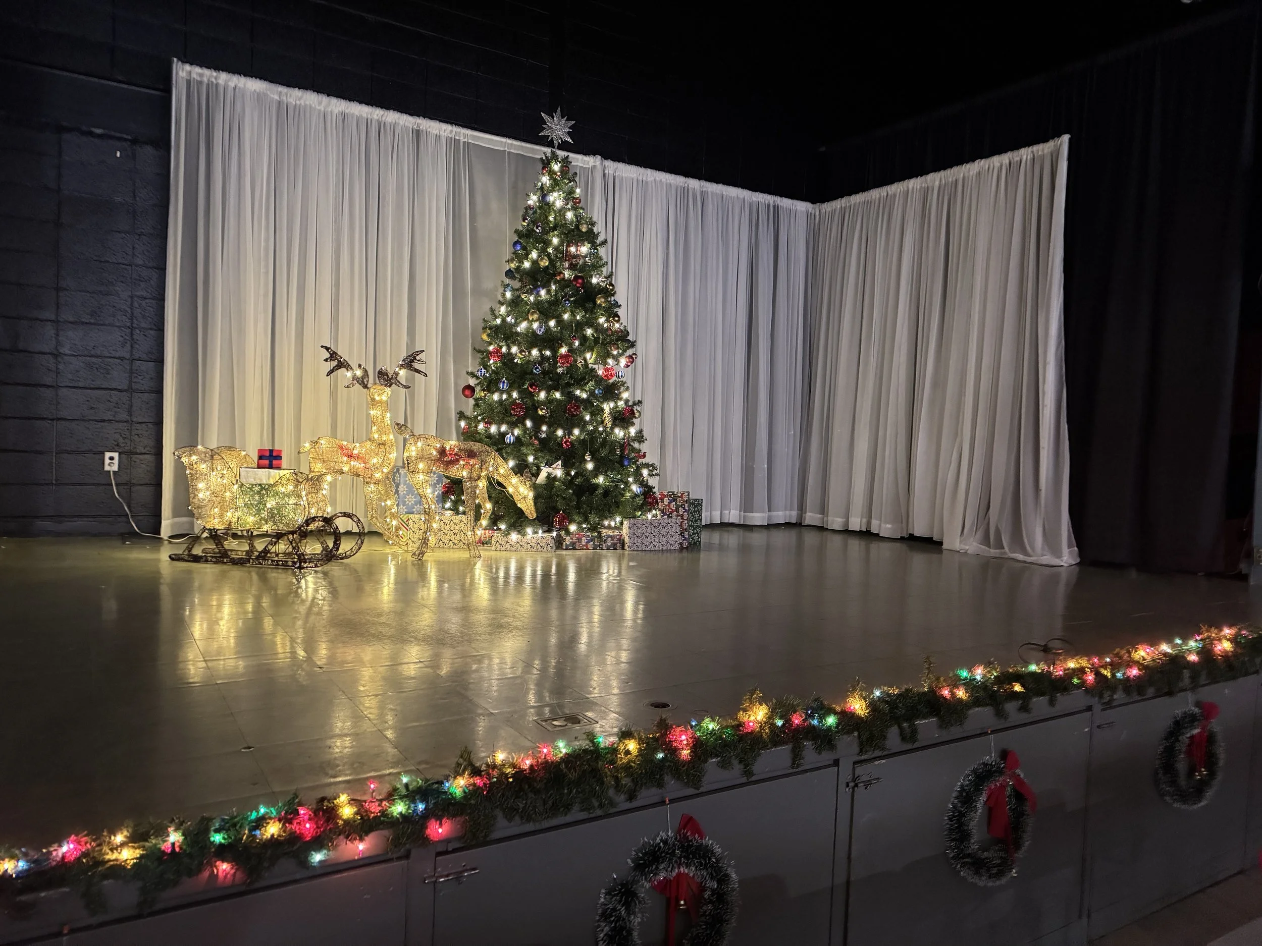 Christmas Stage Decor at a Market