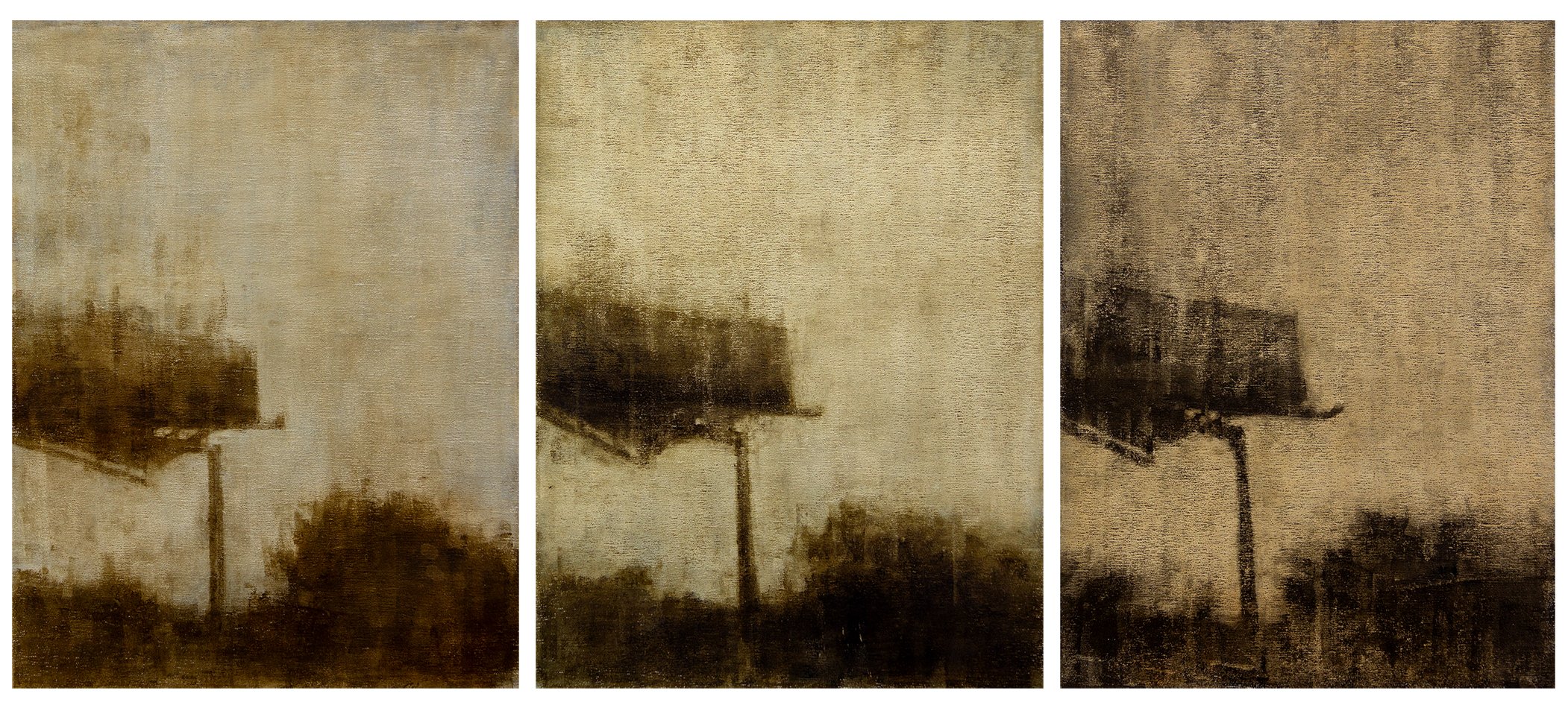 Mayday, Mayday, Mayday, 22"x17" each, oil on unstretched linen